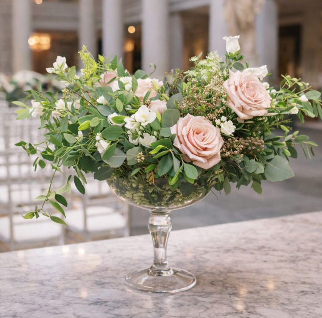 Glass Compote for a high-end wedding columbus ohio