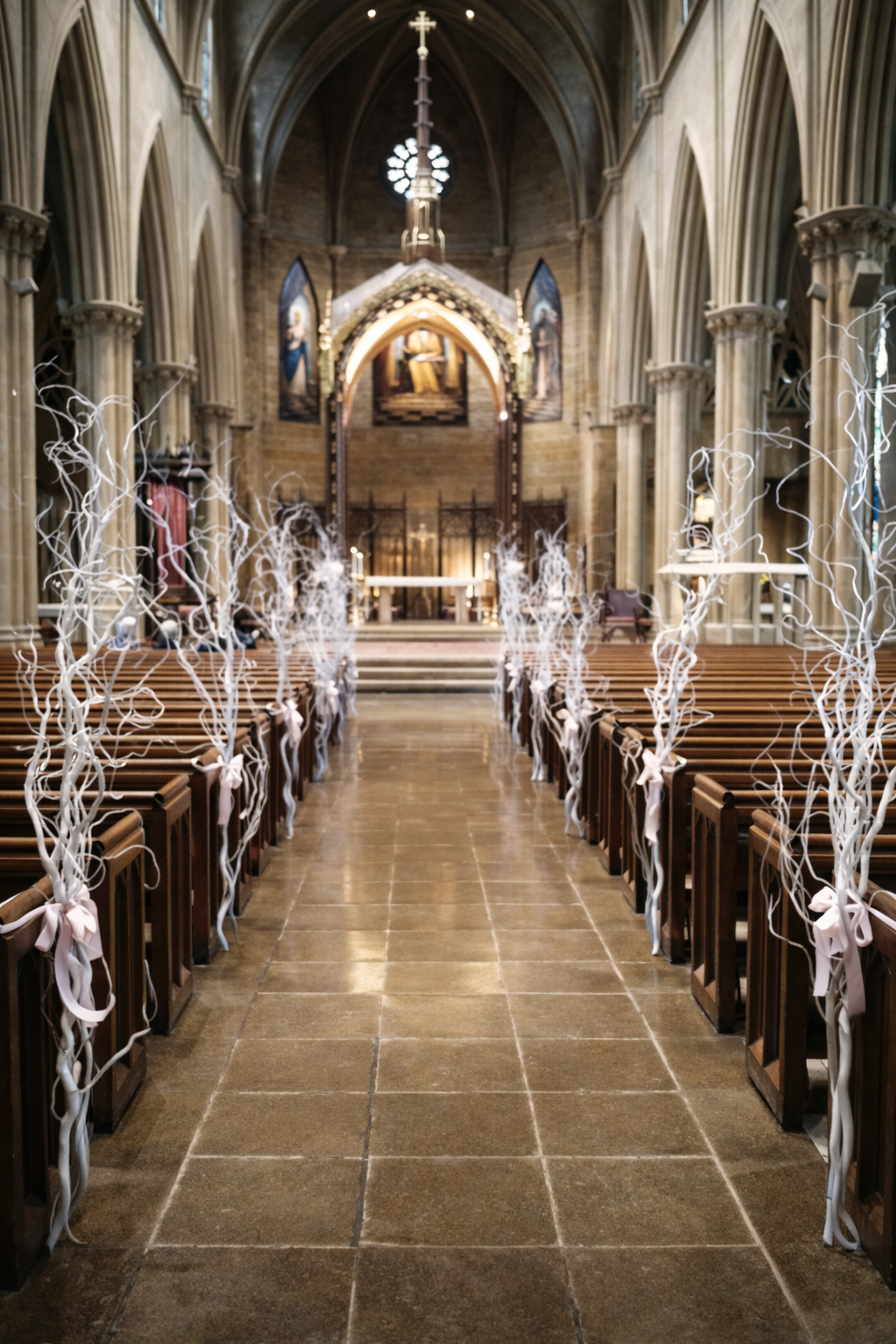 St. Joseph's Cathedral Branches down the Aisle