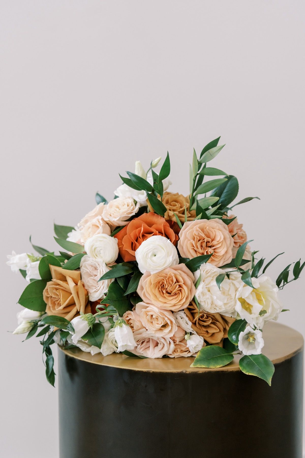 orange toned wedding bouquet columbus ohio