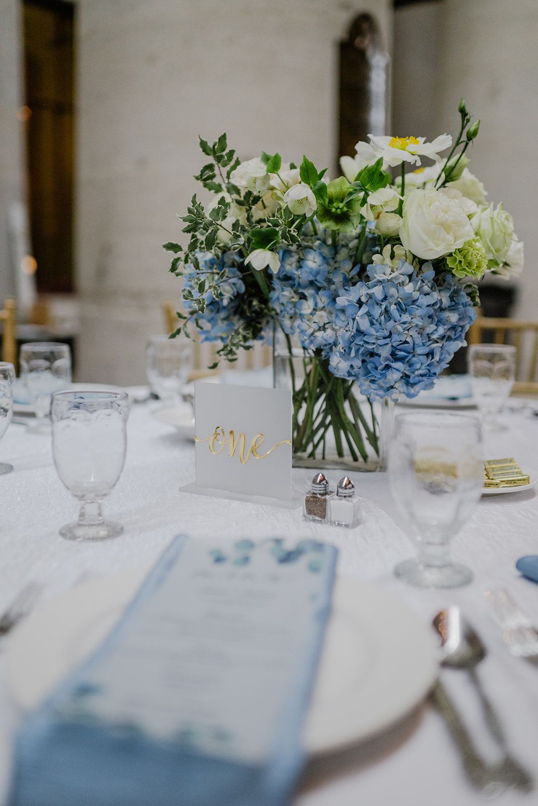 short hydrangea centerpiece