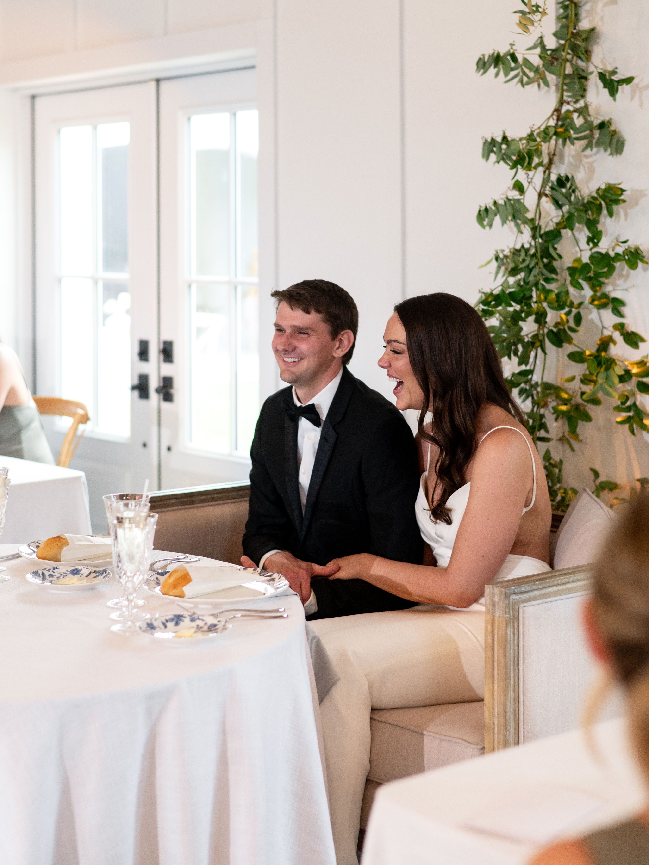 sweetheart table greenery backdrop