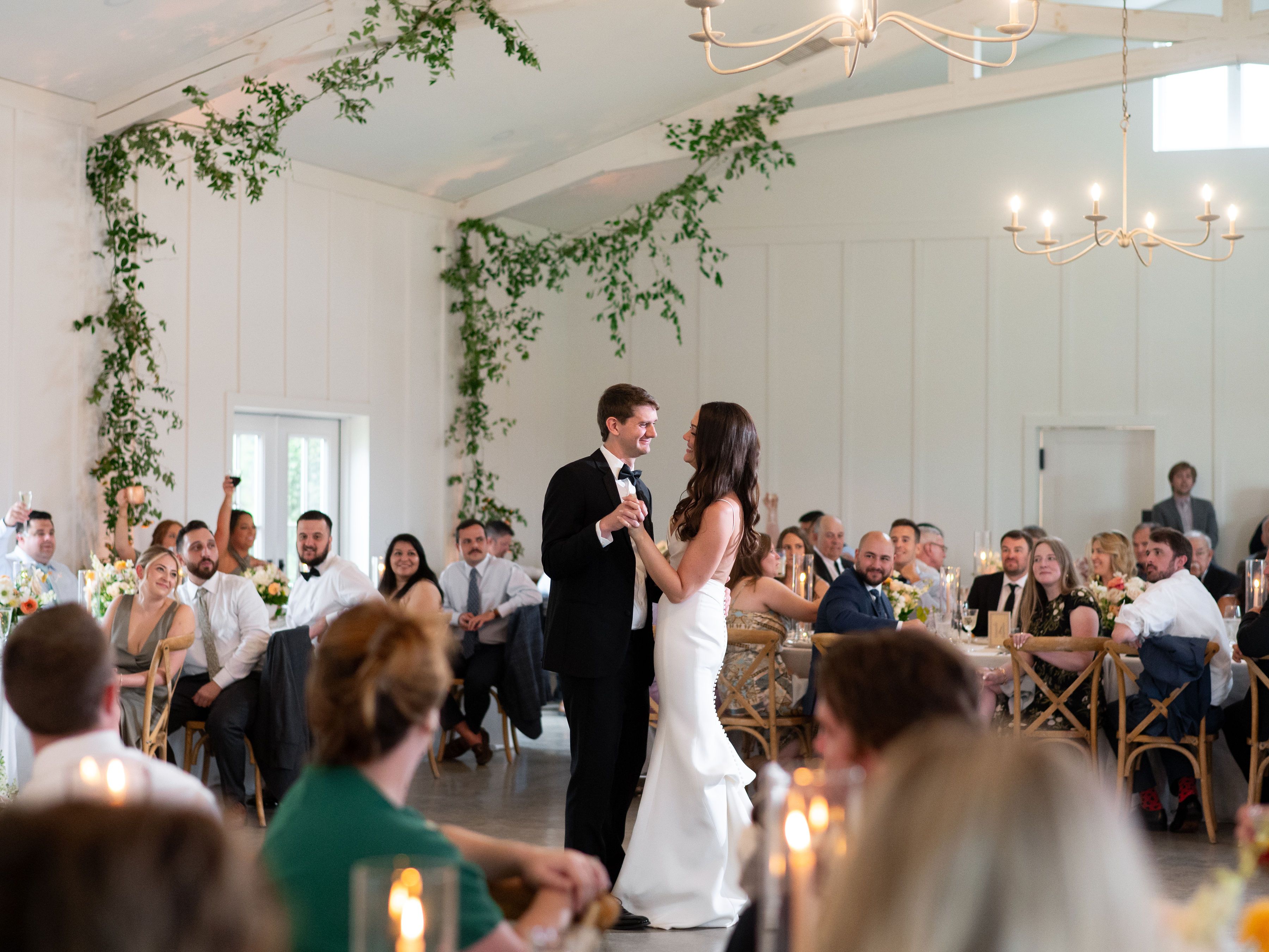smilax in the rafters at Magnolia Hill Farm
