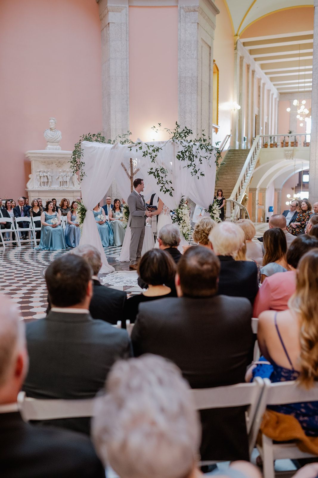 chuppah greenery and draping