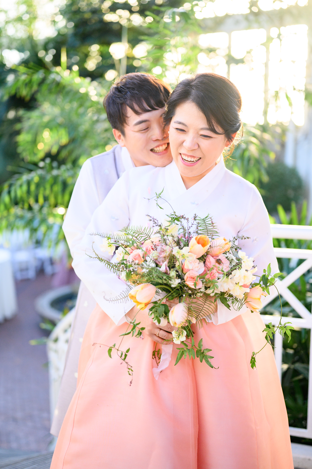 Kay & San at the Franklin Park Conservatory, Feb 2020 wedding