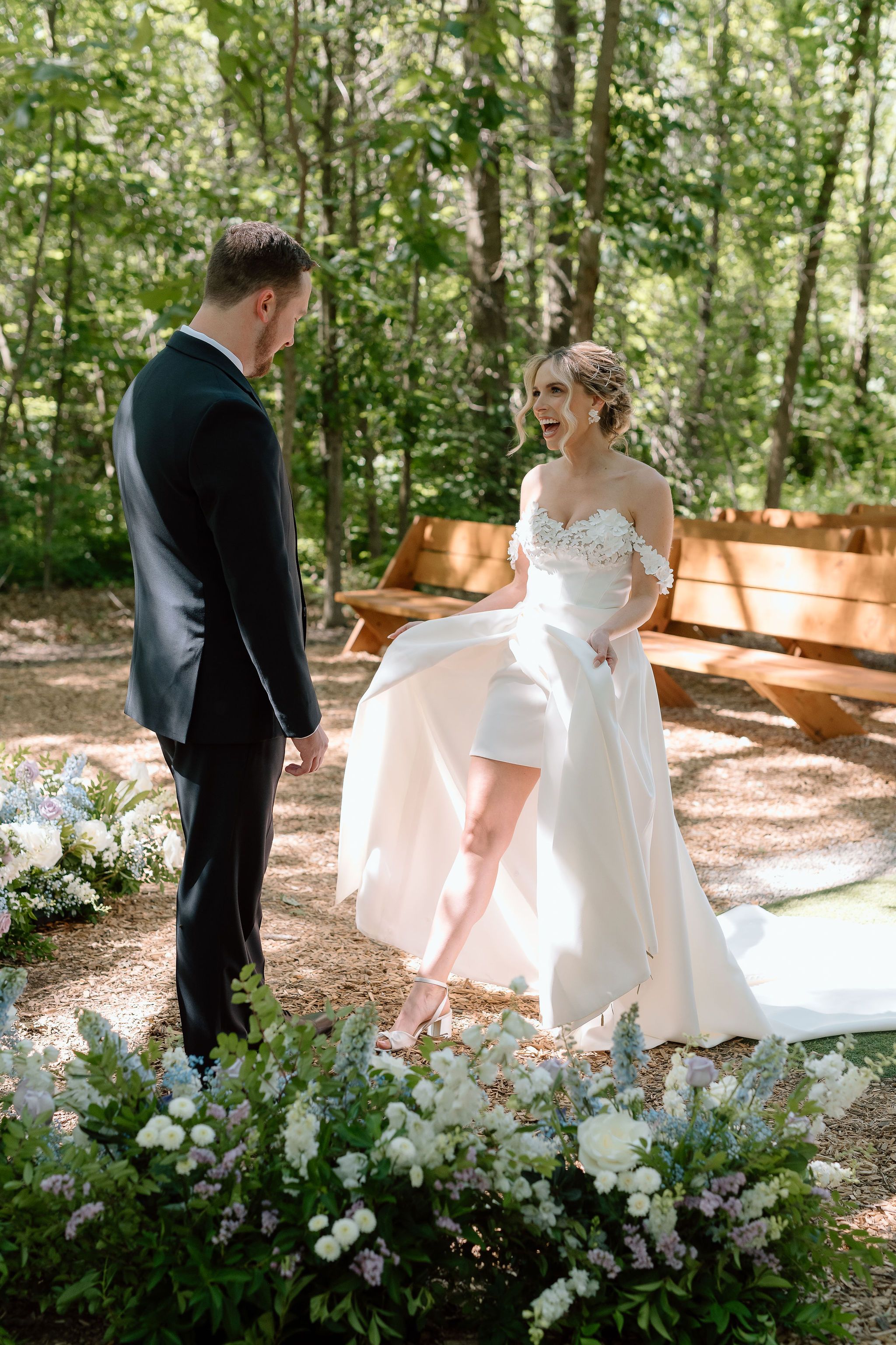 ground floral installation wedding florist