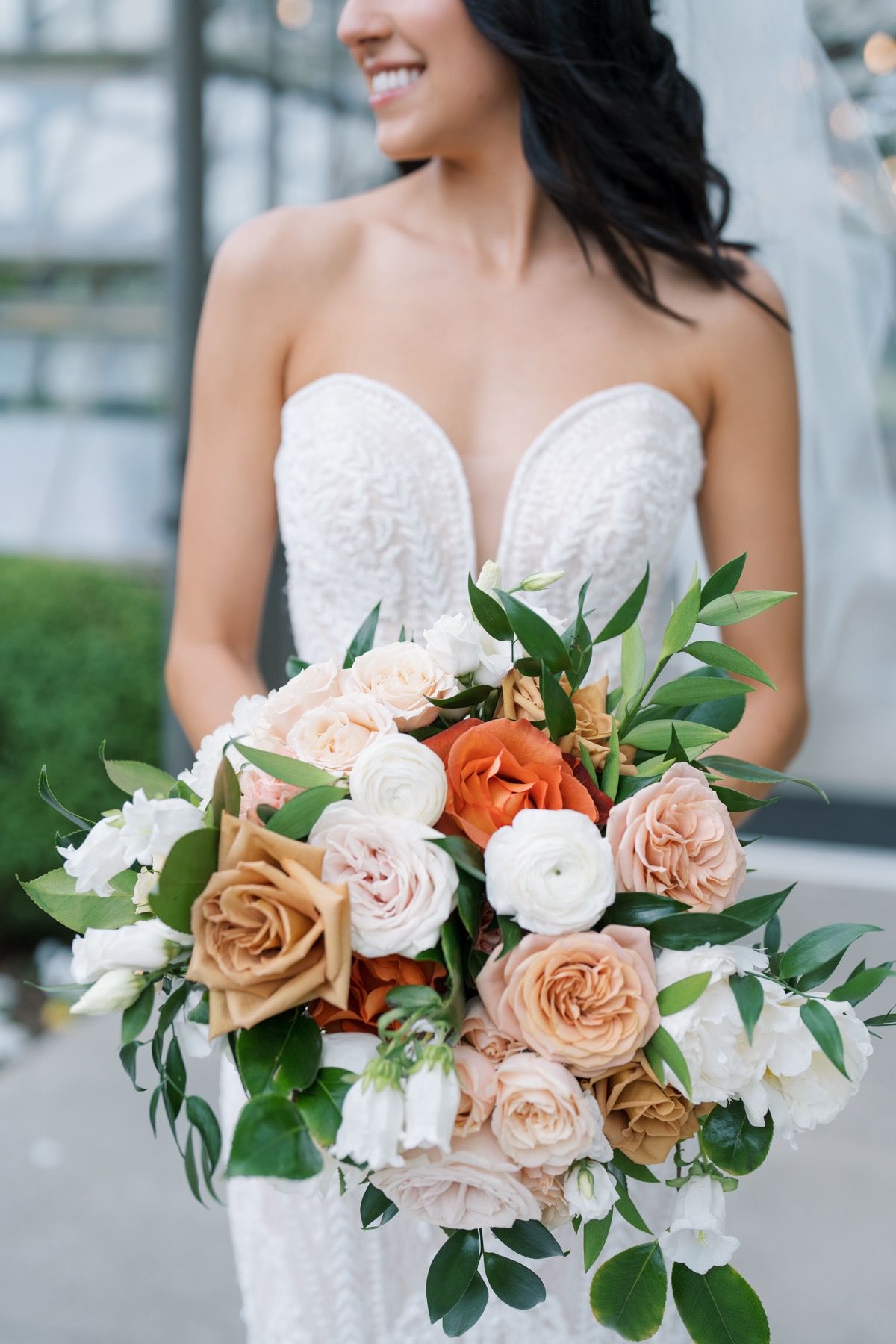orange bridal bouquet columbus ohio