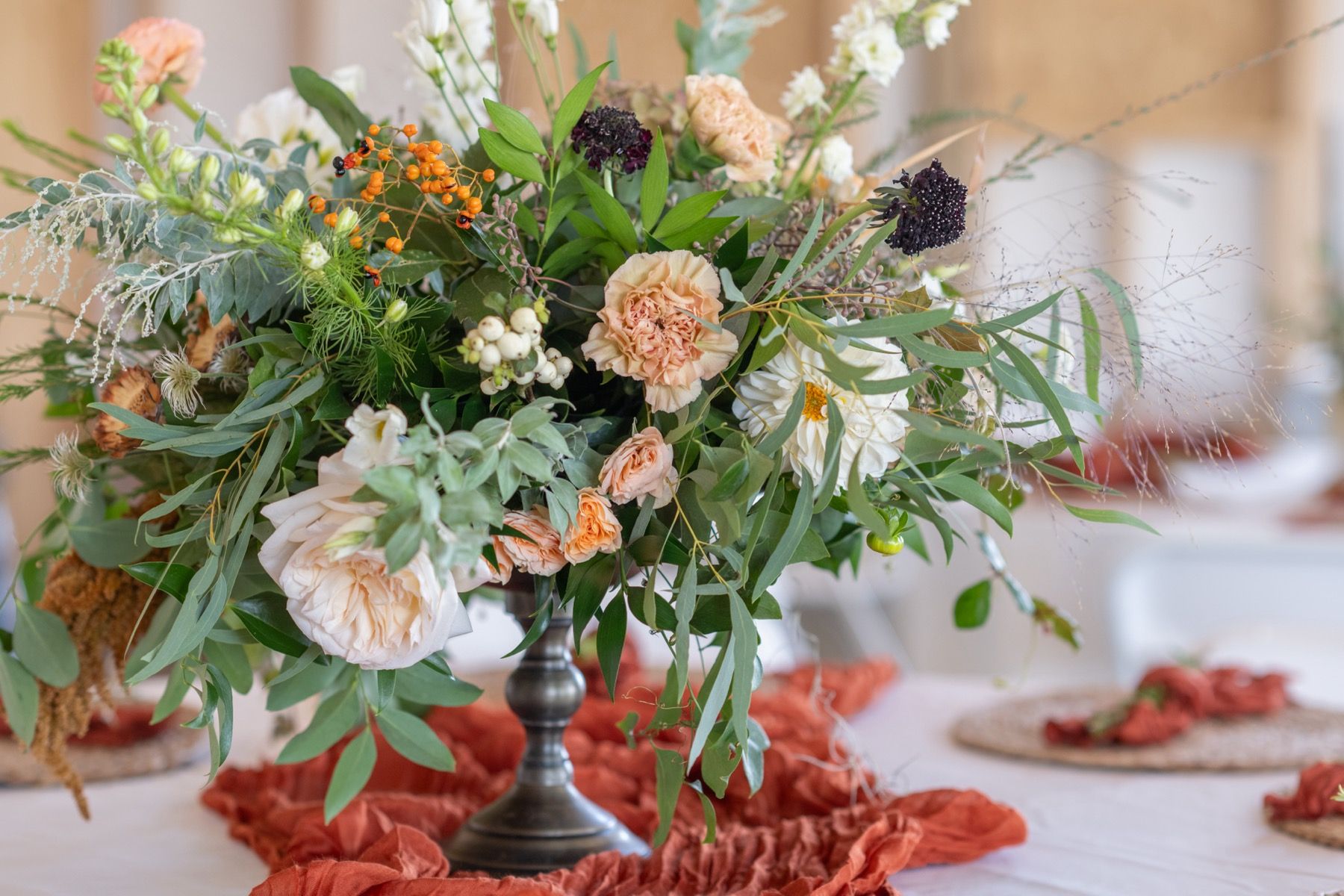 textural flora centerpiece