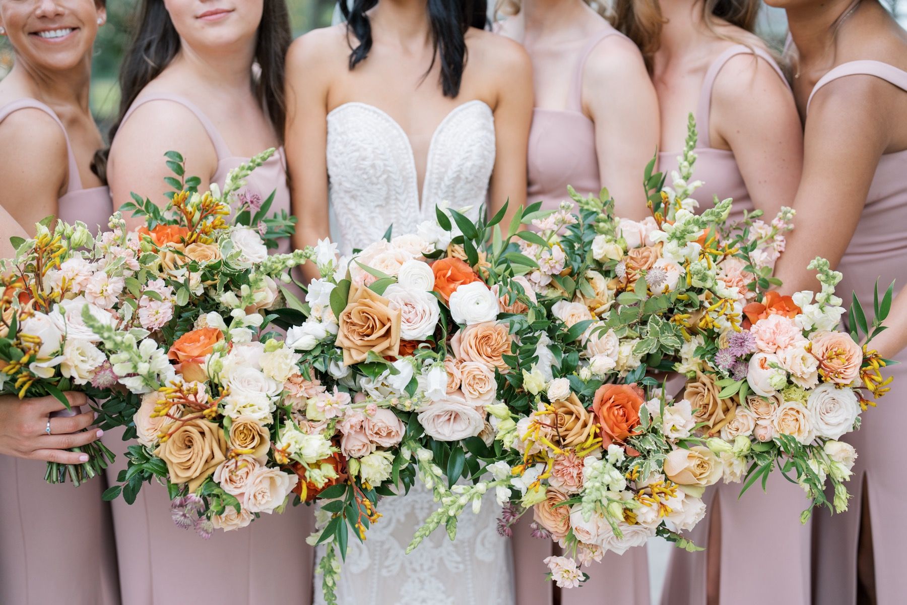 orange toned wedding bouquets columbus ohio