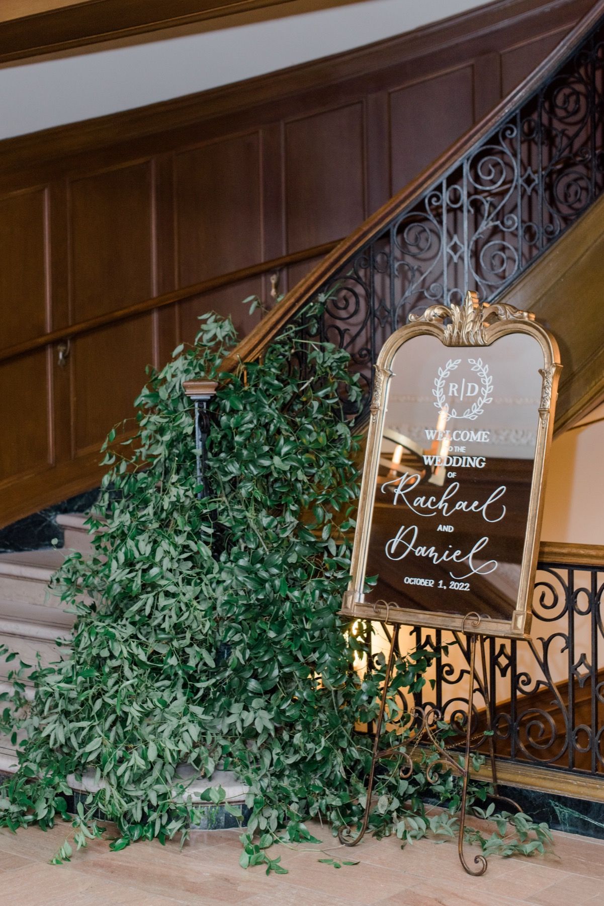 staircase greenery at the athletic club
