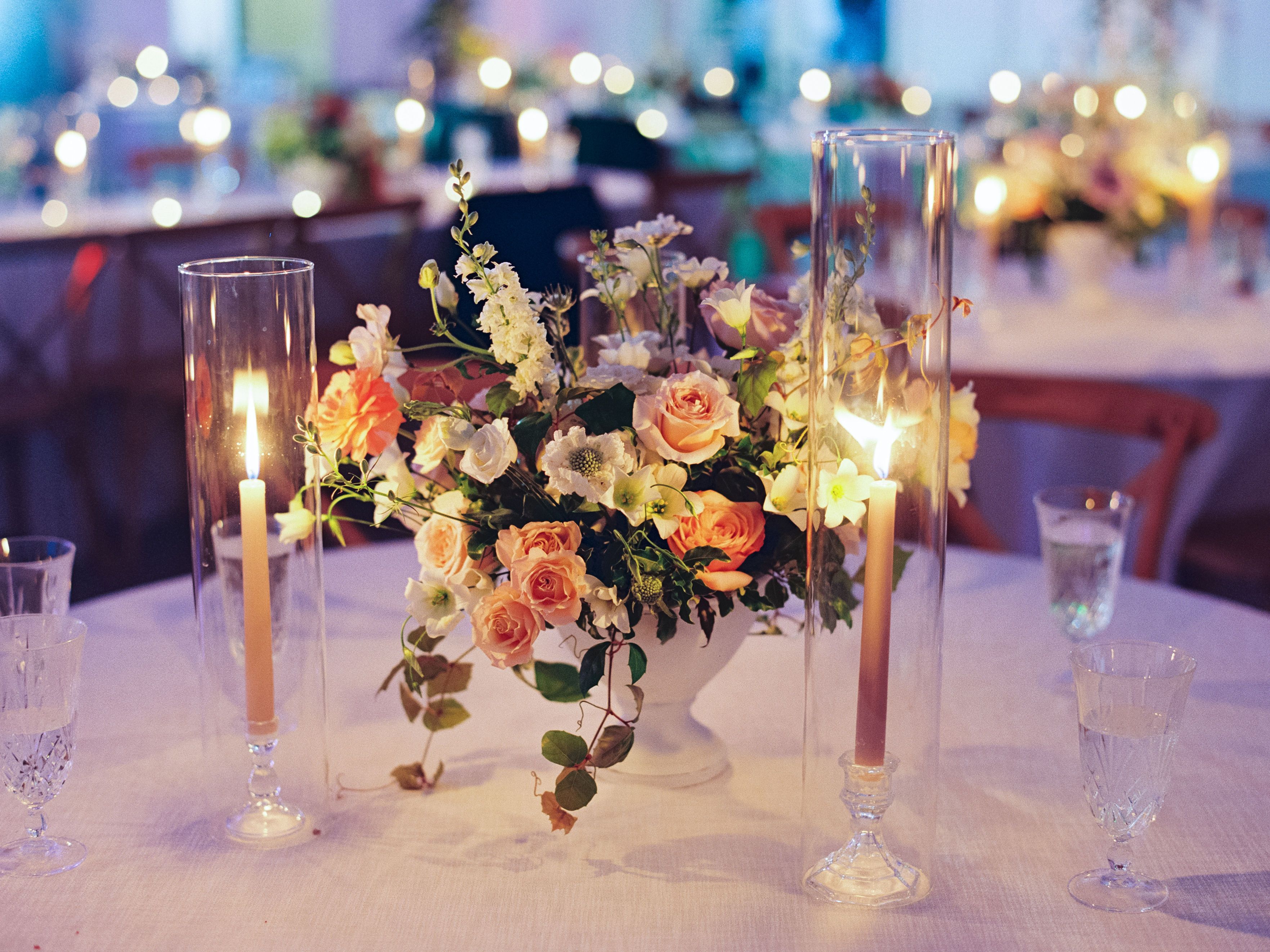 centerpieces with candlelight glow ohio