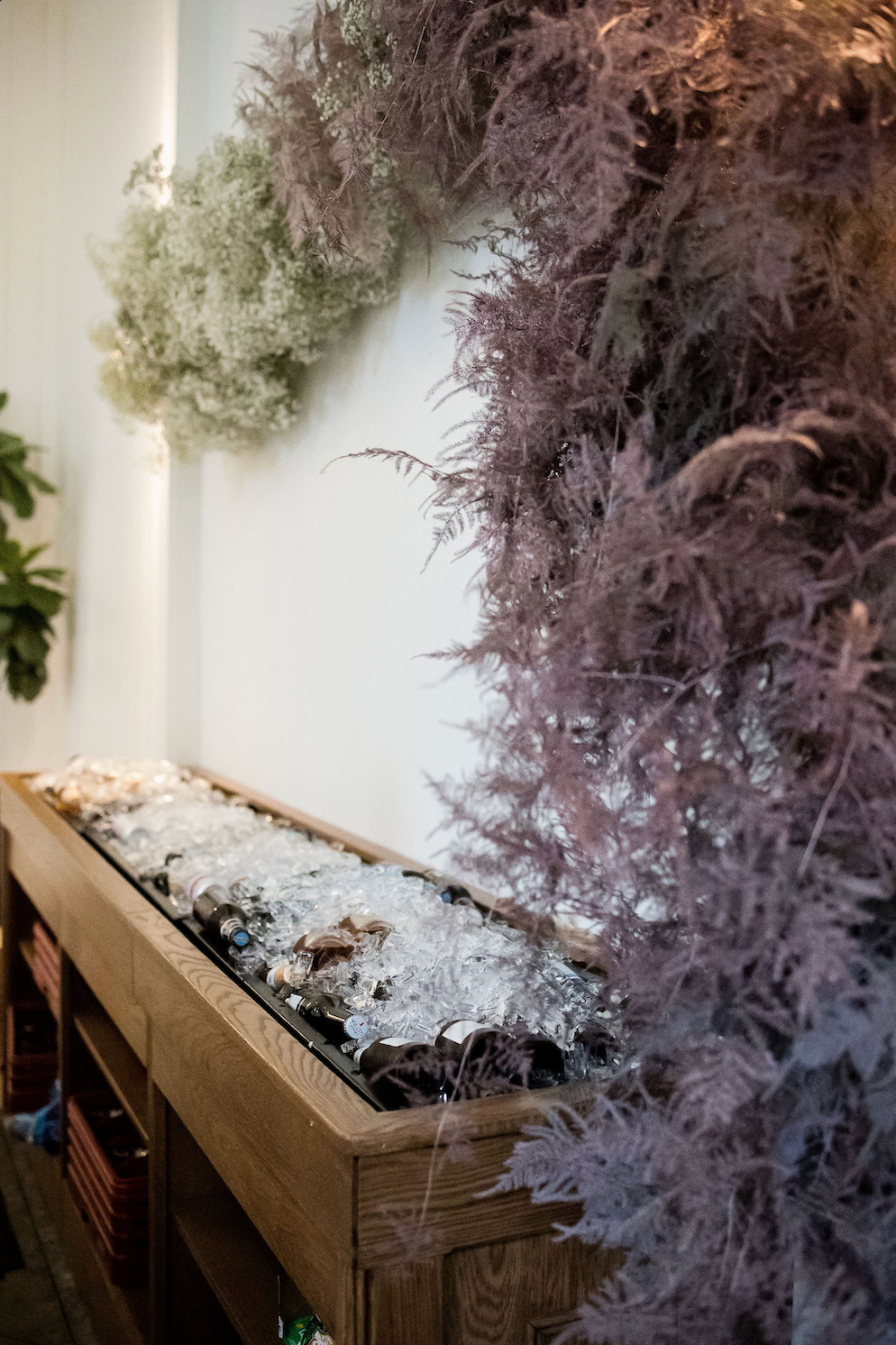 Floral Wall Installation Jorgensen Farms Oak Grove Cocktail Hour Wedding Flowers