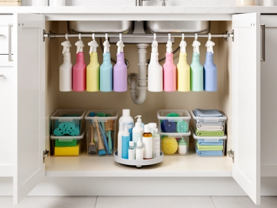 How to Organize Under Your Kitchen Sink Once and For All