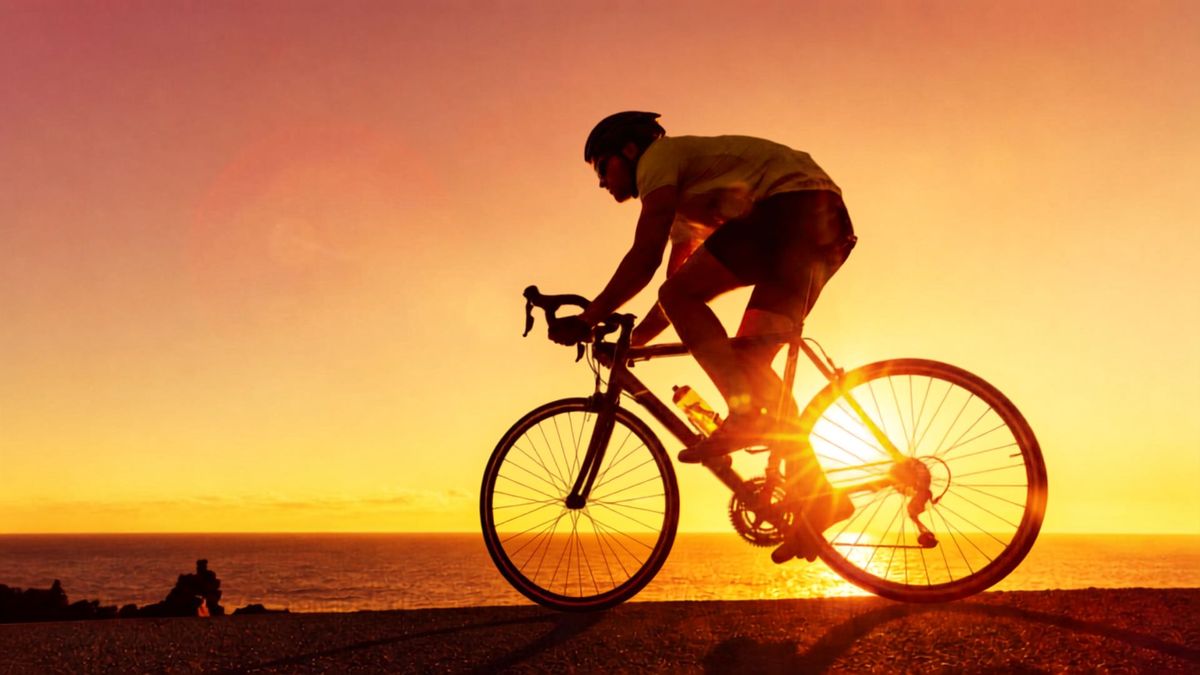 sunset cyclist