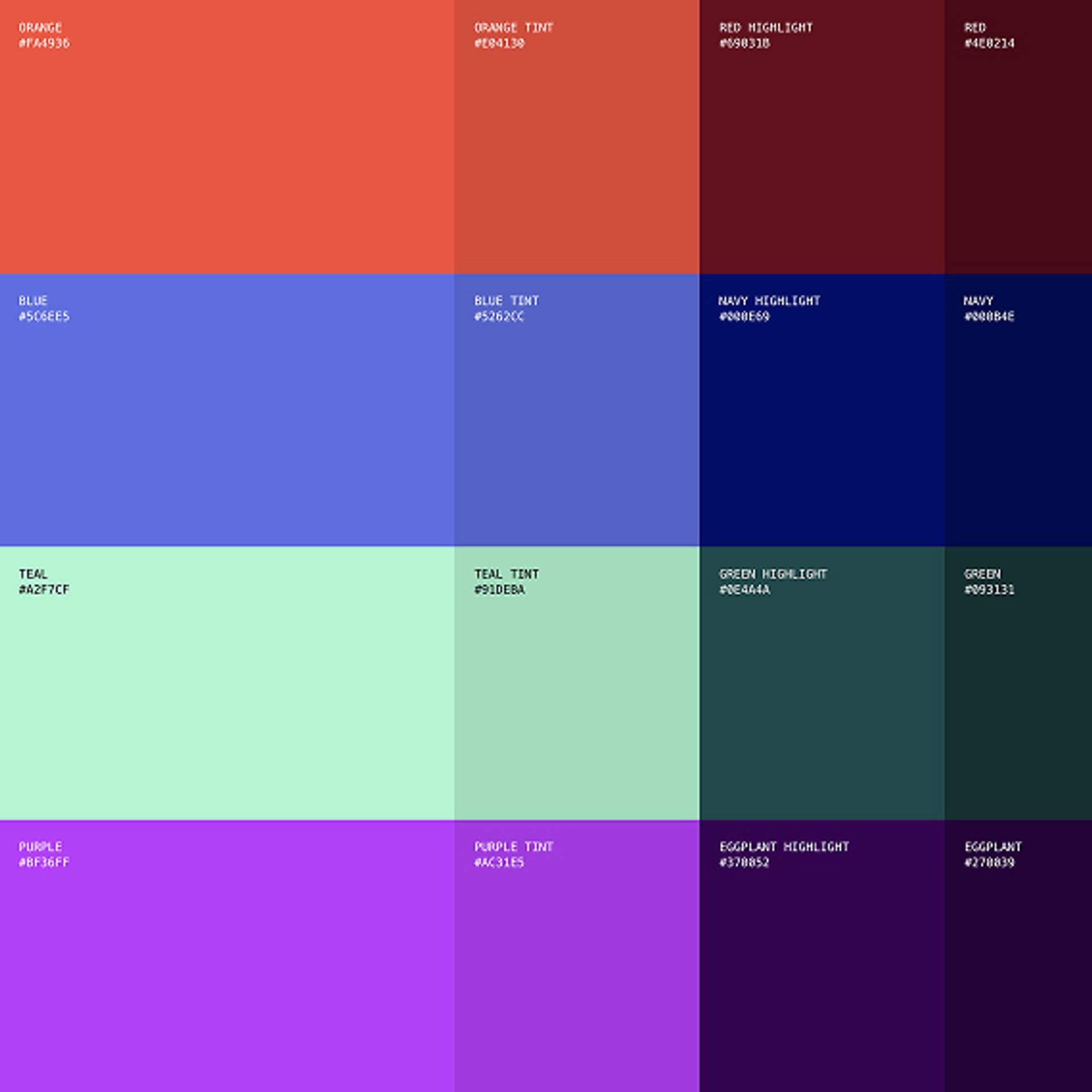 Create colour palettes