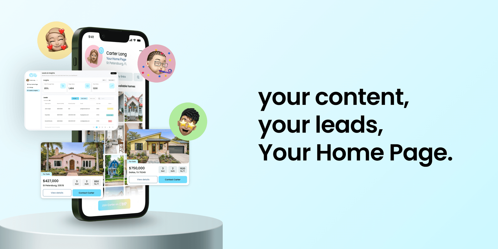 Your Home Page — the only link-in-bio built for real estate