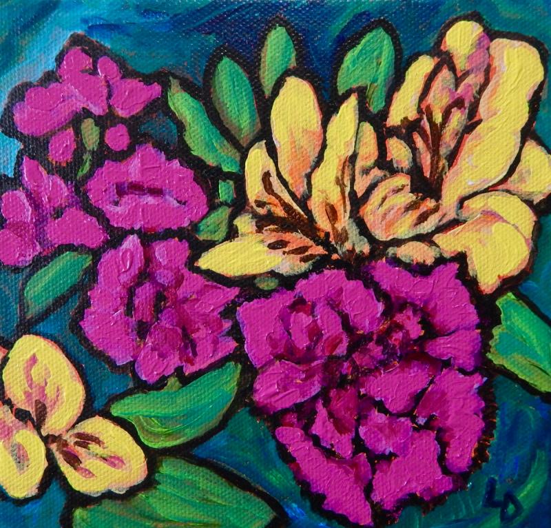 Close image of carnations and lilies