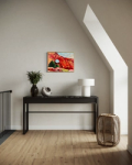 Painting of the US Southwest above a small table with a lamp