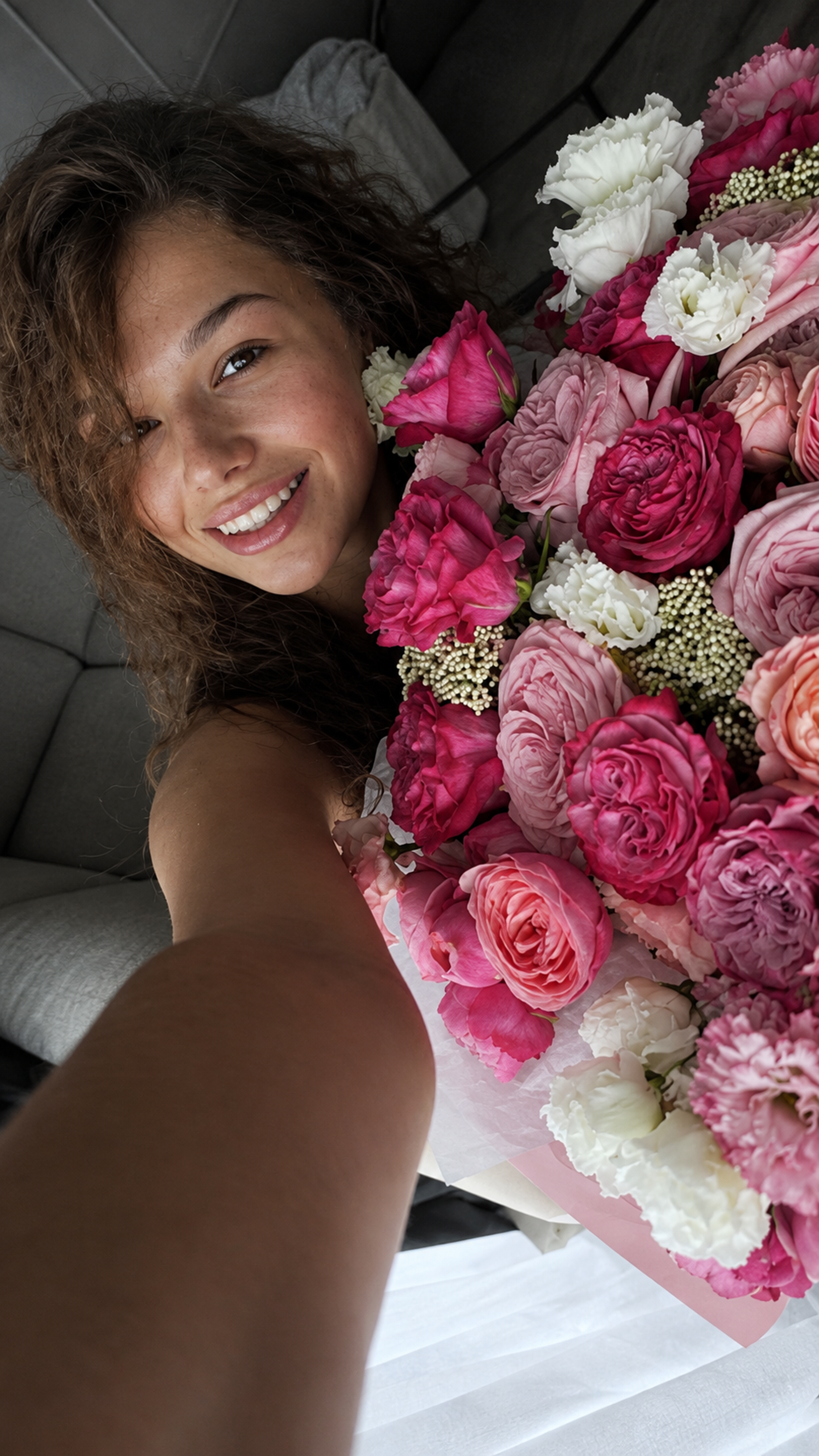 Large peony-rose bouquet