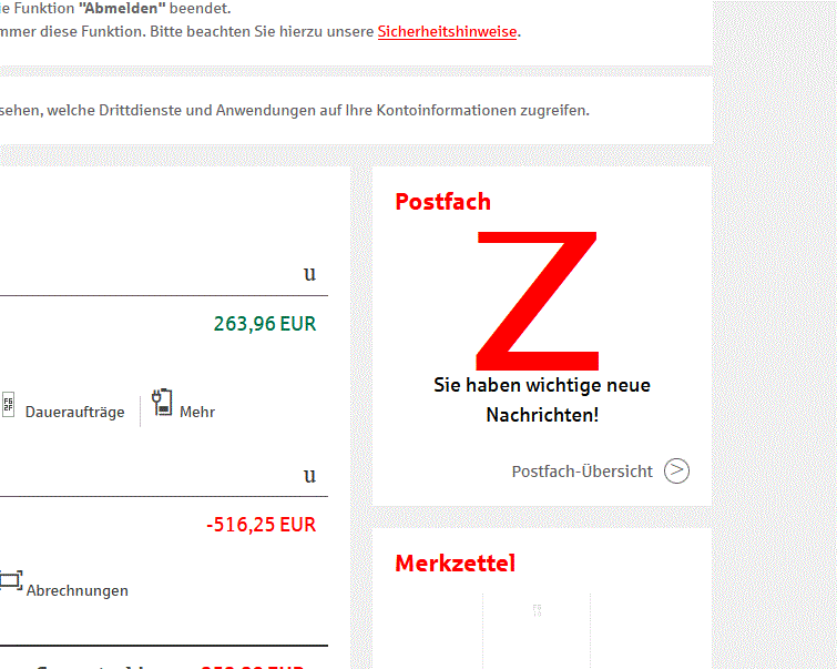 Russisches "Z" für Sieg im Homebanking