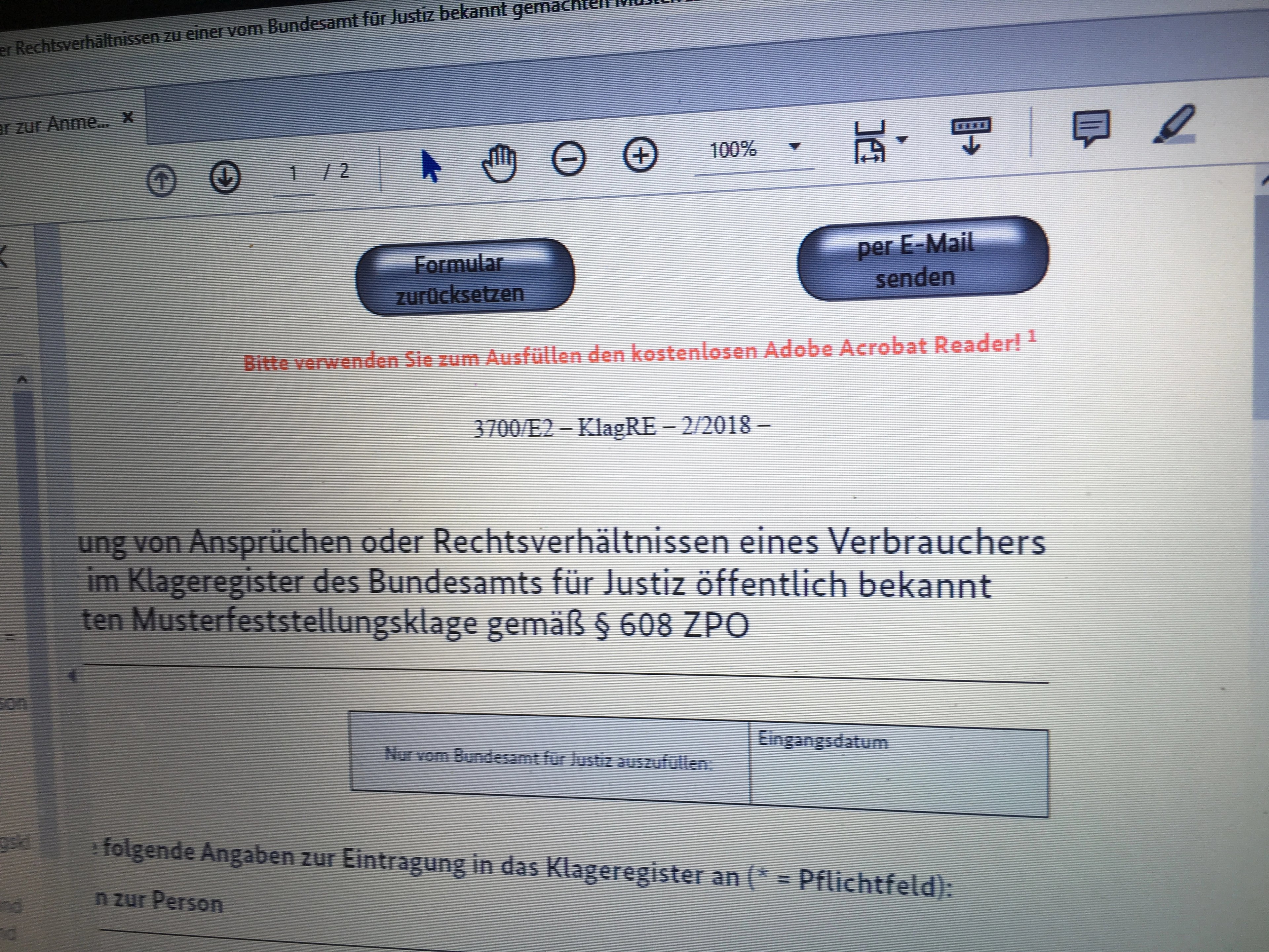 Probleme bei der Anmeldung zur VW Musterfeststellungsklage / Sammelklage