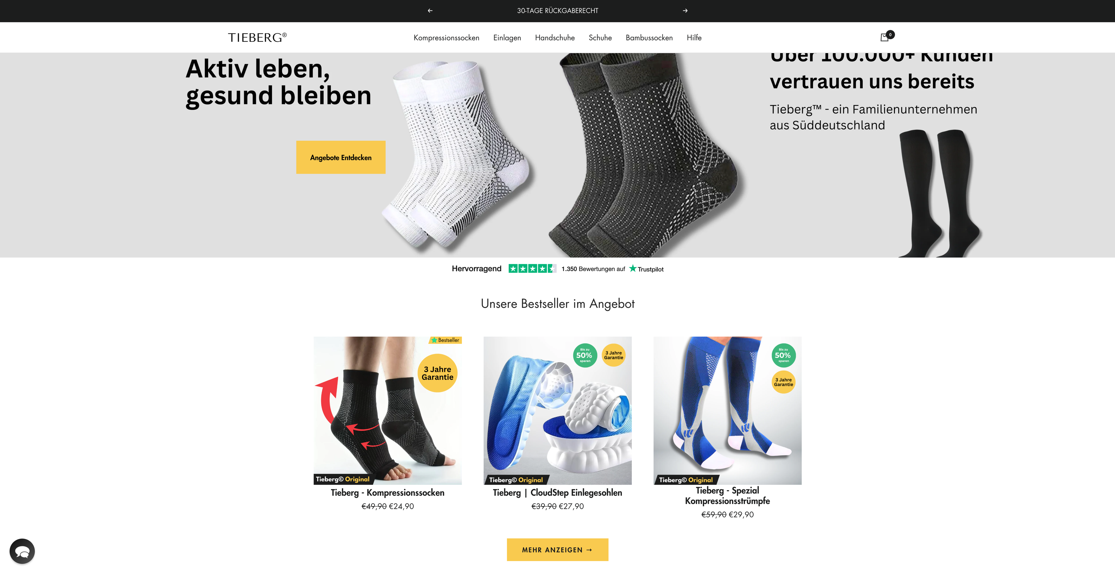 Ist Tieberg seriös? Alle Infos zu dem Shop für Kompressionssocken