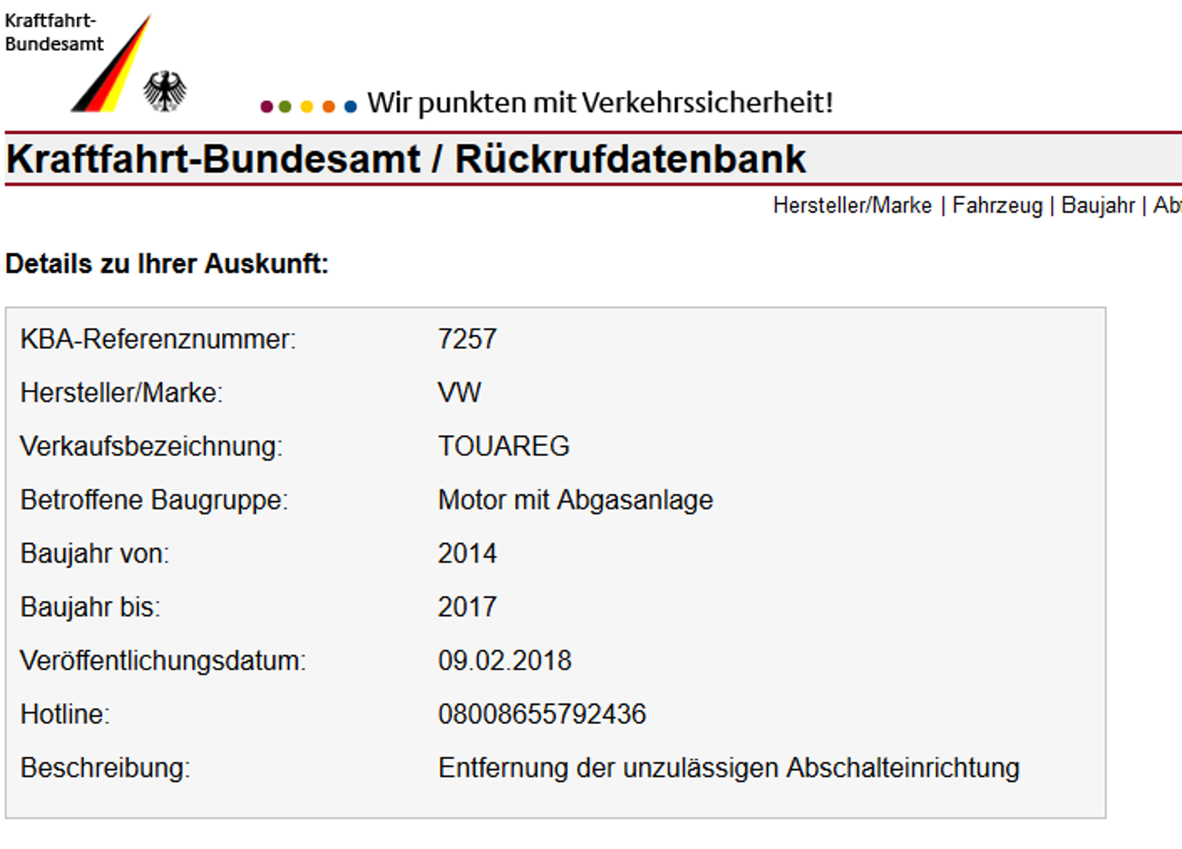 IG Dieselskandal - Gruppenseite VW Touareg