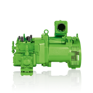 Remanufactured Bitzer 6GE semi-hermetic reciprocating compressor for commercial refrigeration.