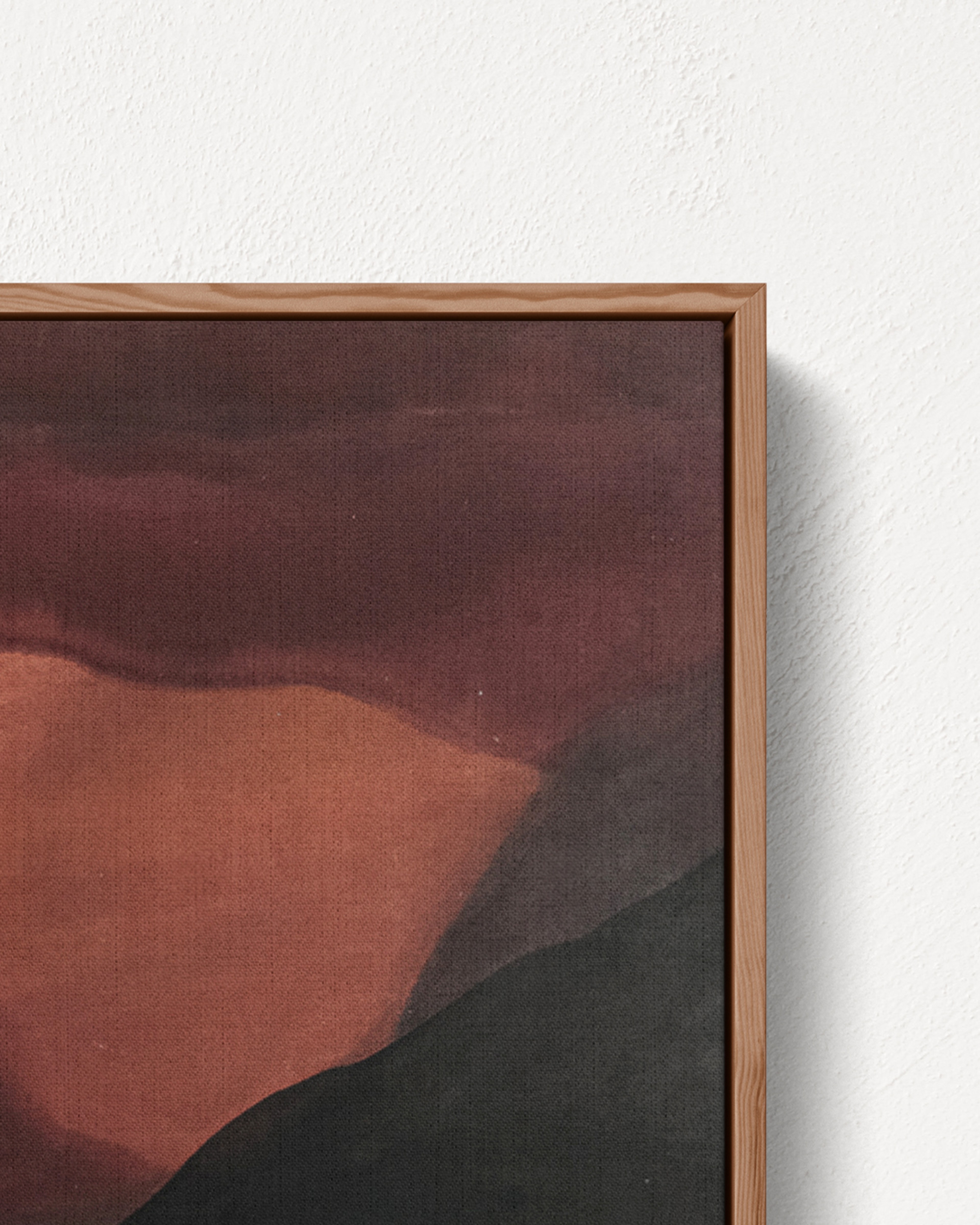 Abstract painting "Crimson Portal" by Jake Paul White from the Red Series, created with Indonesian tea, coconut husk dye, clay, and rock pigments in 2024.