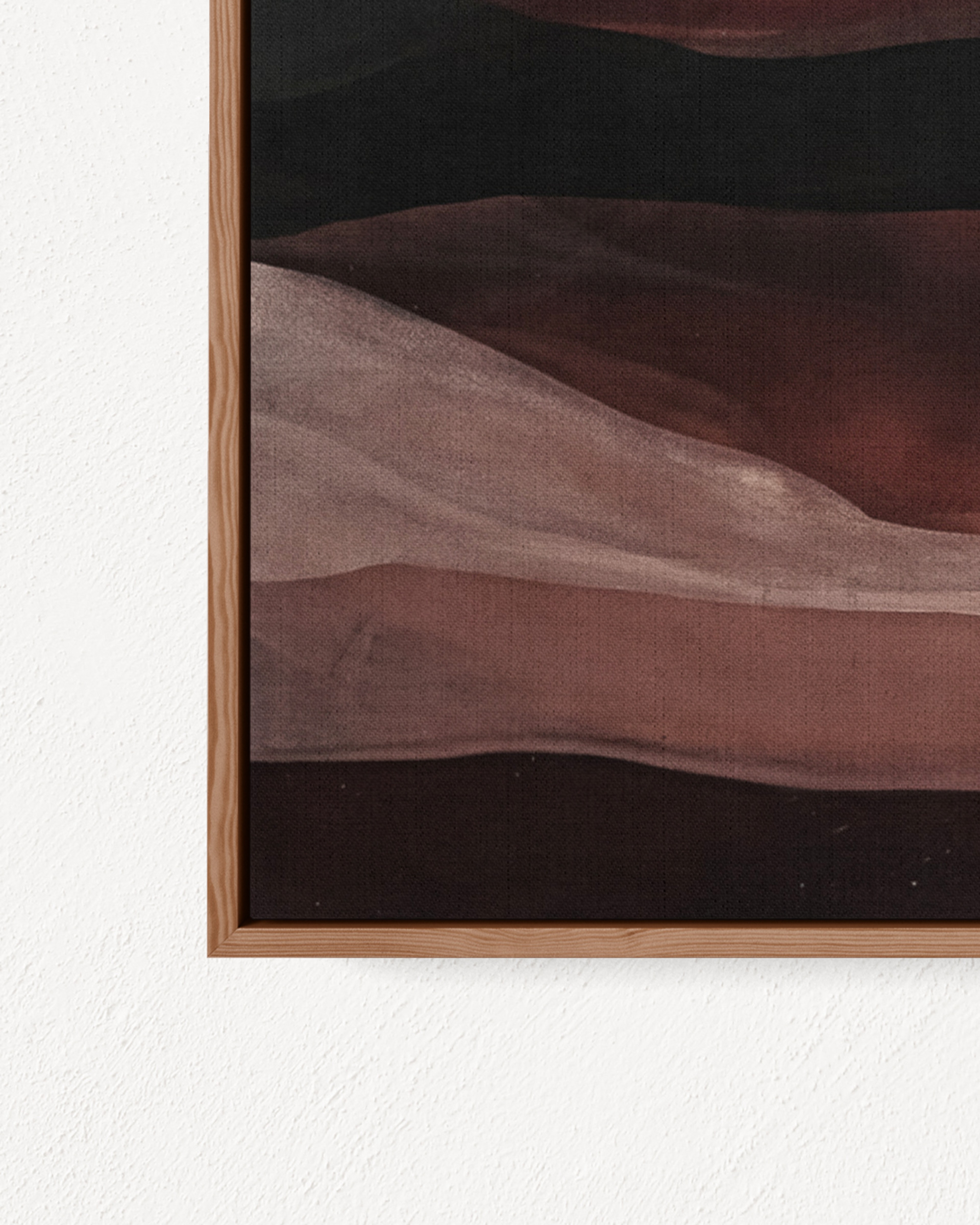 Abstract painting "Crimson Portal" by Jake Paul White from the Red Series, created with Indonesian tea, coconut husk dye, clay, and rock pigments in 2024.