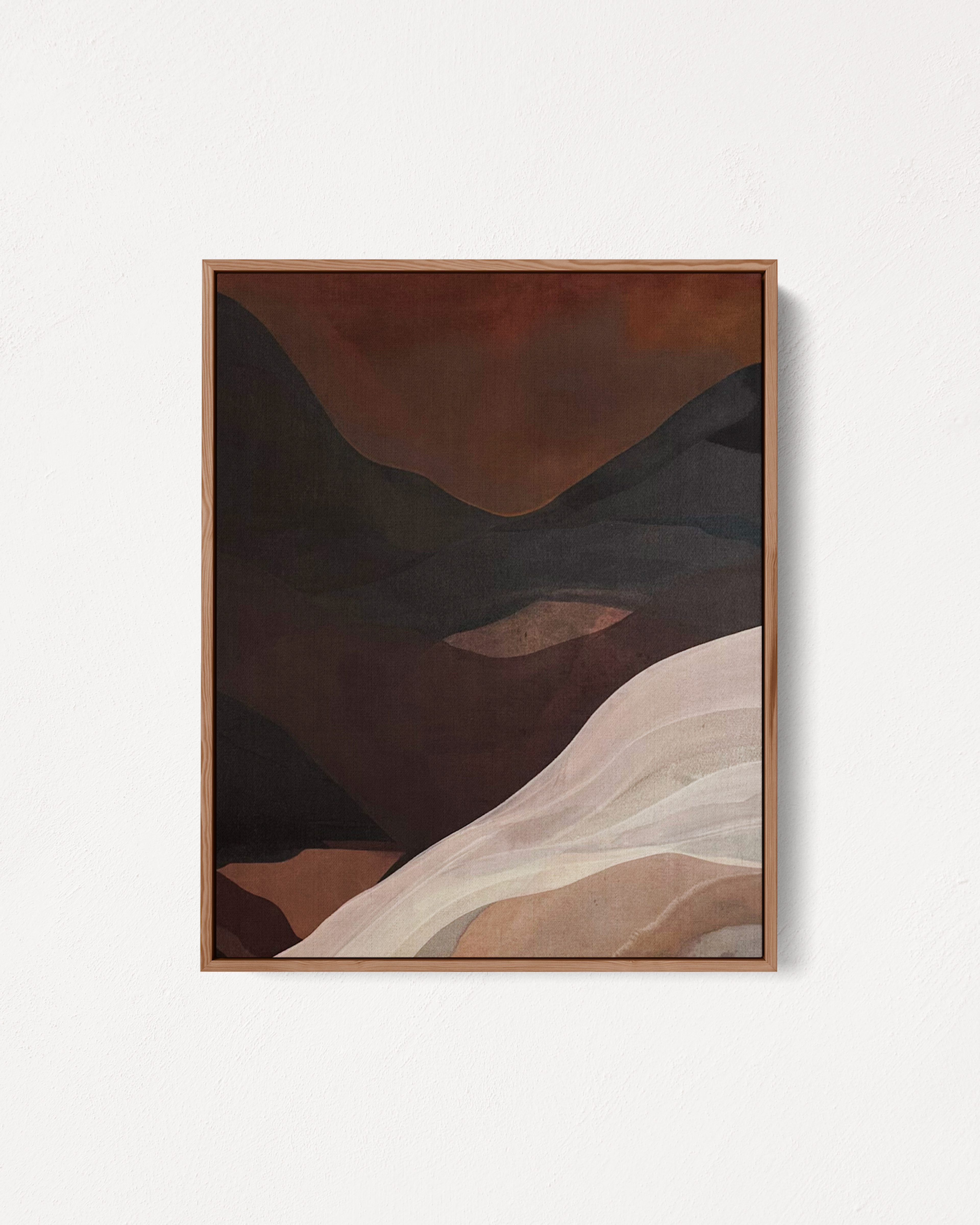 Abstract painting “Summer Daze" by Jake Paul White from the Red Series, created with Indonesian tea, coconut husk dye, clay, and rock pigments in 2024.