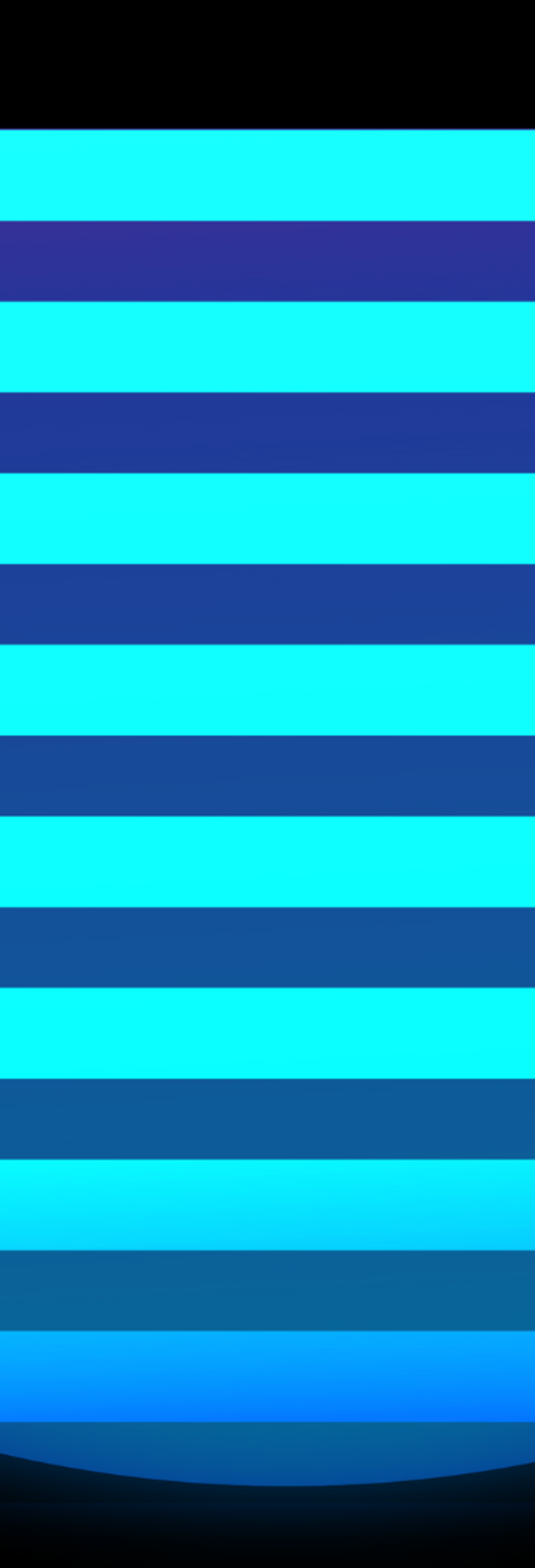 blue lined triangle over a blue circle
