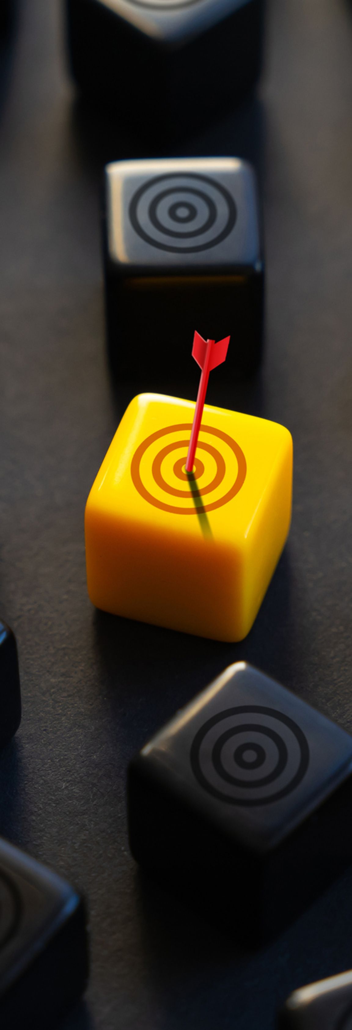 Bullseye in the middle of several misses