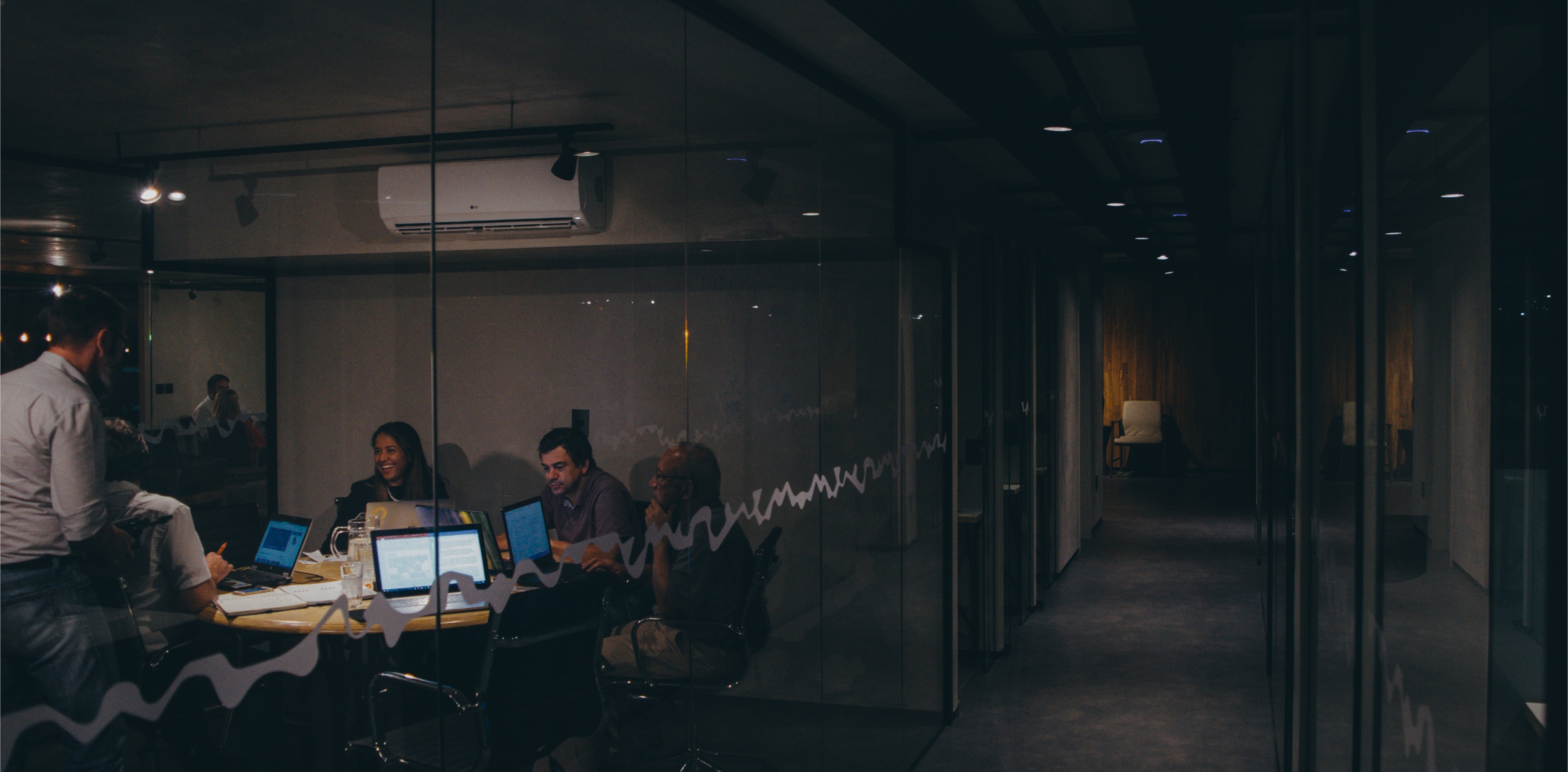 Team members in a conference room