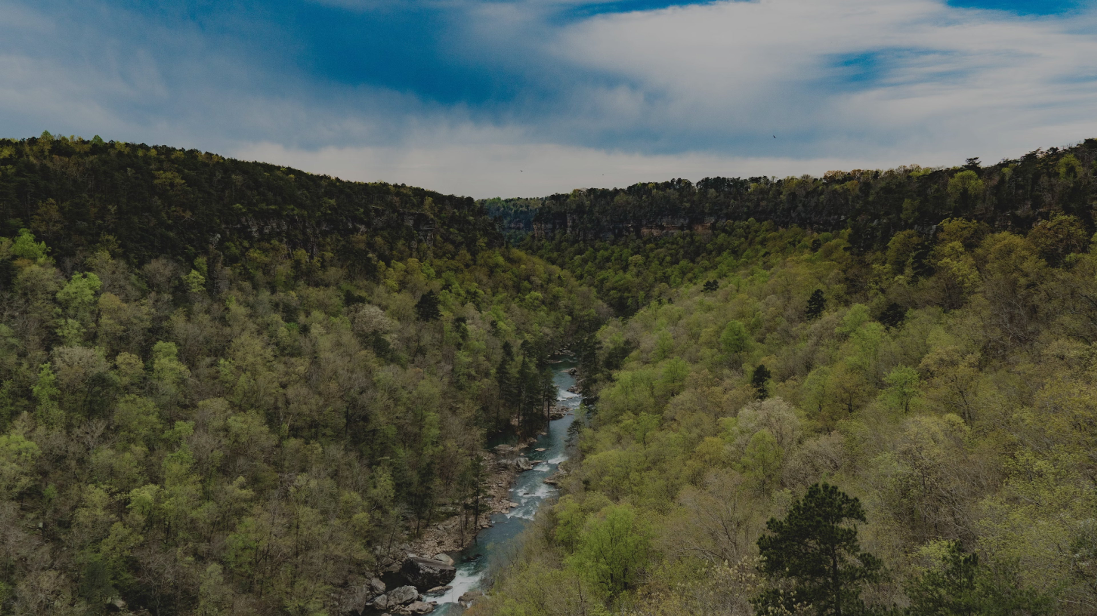 Overhead view of a valley in Alabama