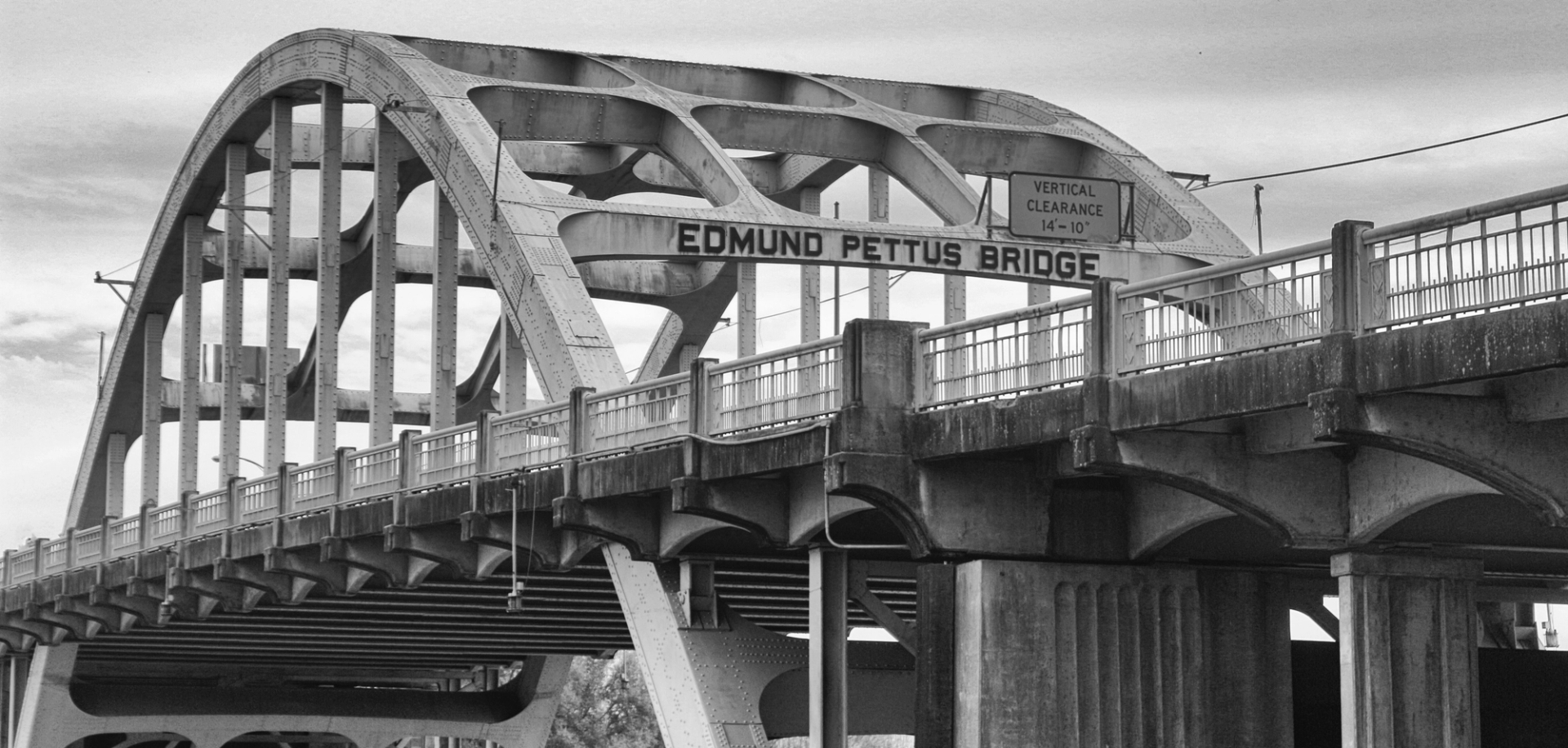 Edmund Pettus Bridge in Black and White Selma ALabama