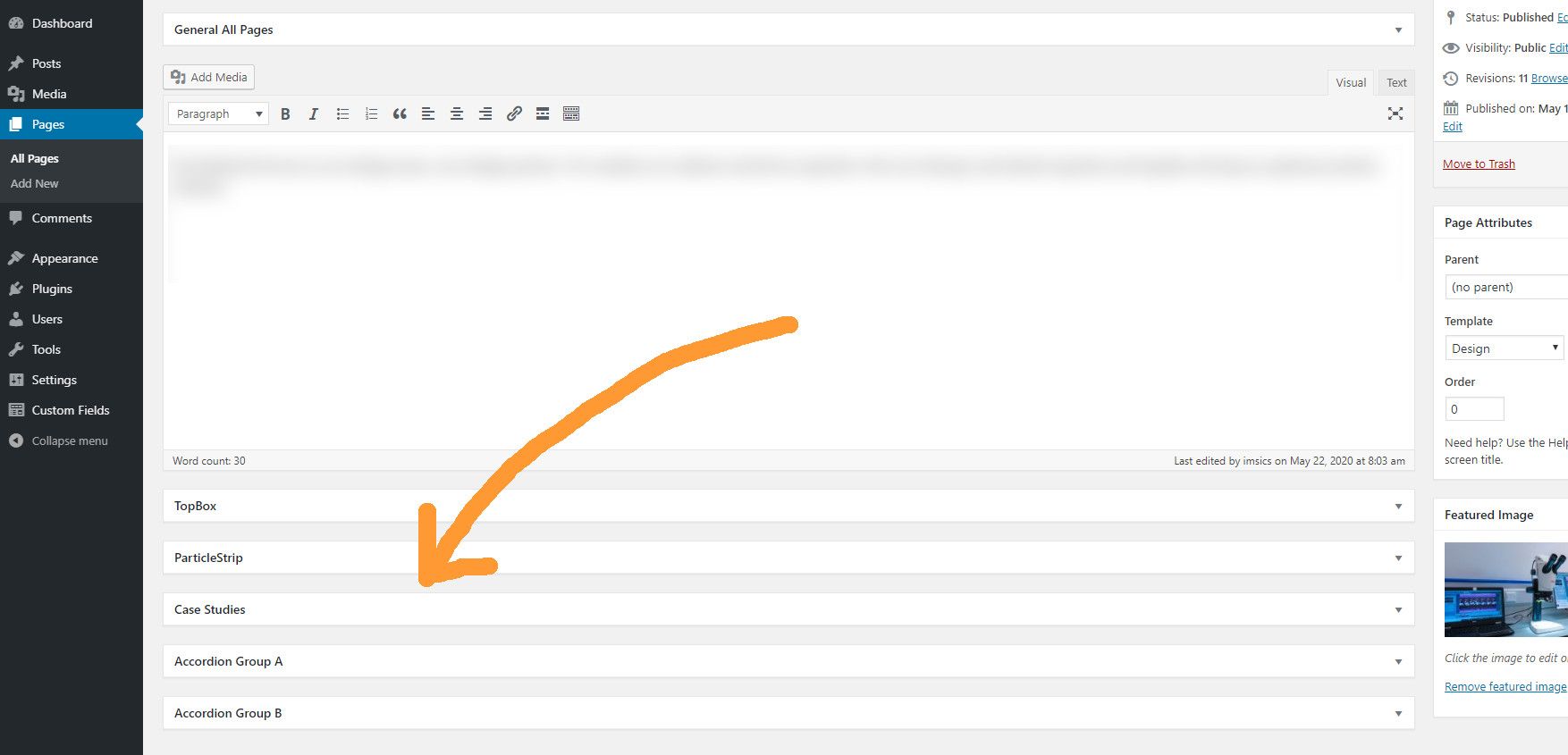 Close all ACF field panels