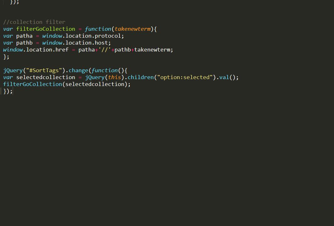 Collection dropdown filter for Shopify