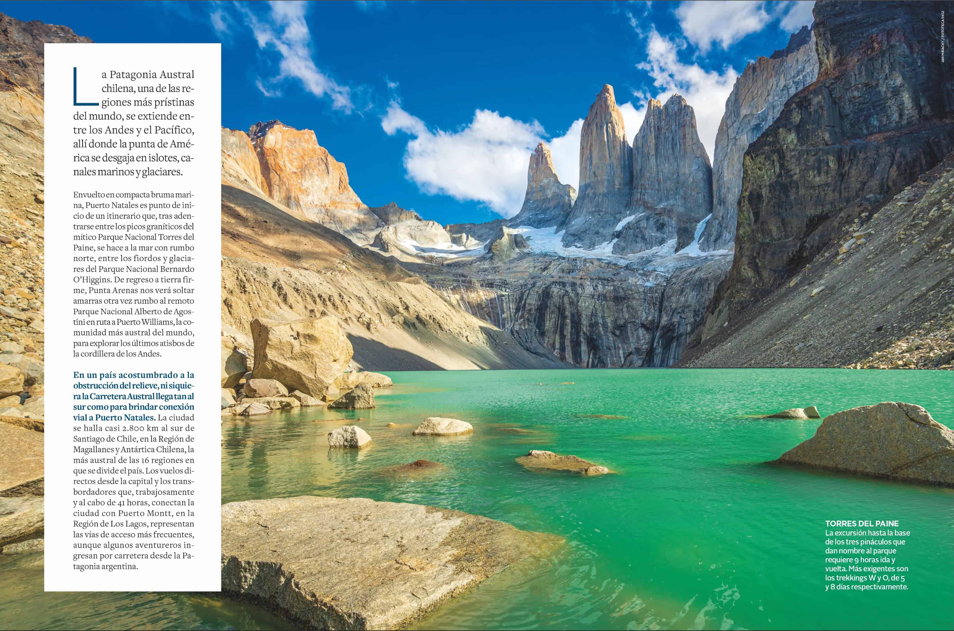 Viajes National Geographic feature spread — Torres del Paine - October 2023
