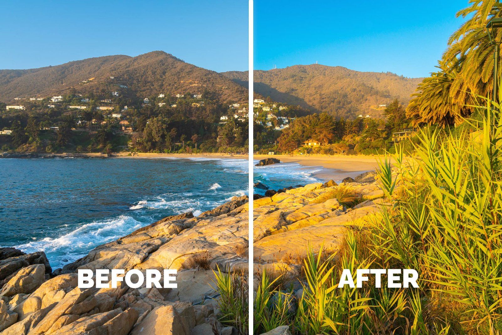 Before/After of using calibration in Adobe Lightroom