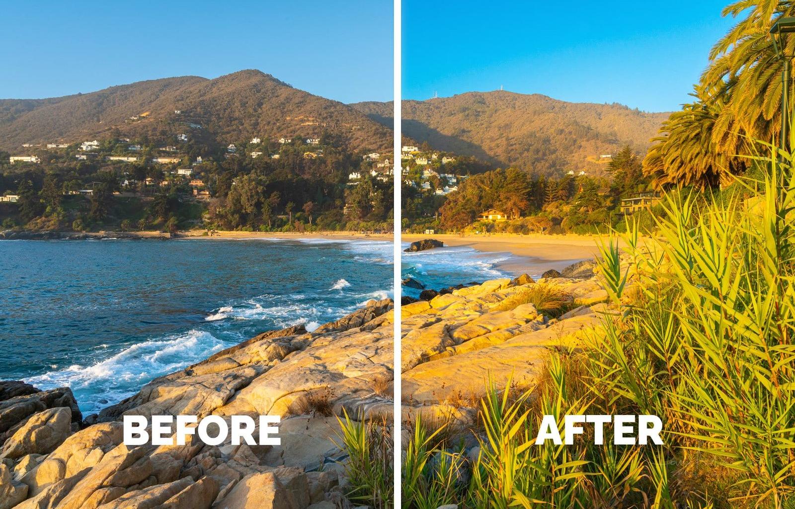 Before/After of using calibration in Adobe Lightroom