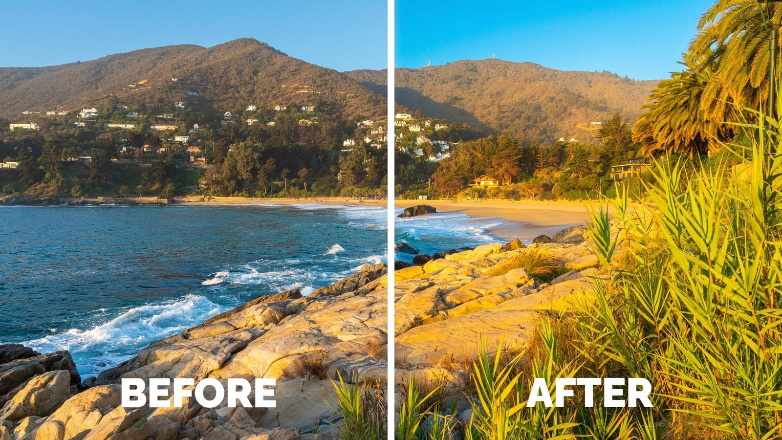 Before/After of using calibration in Adobe Lightroom