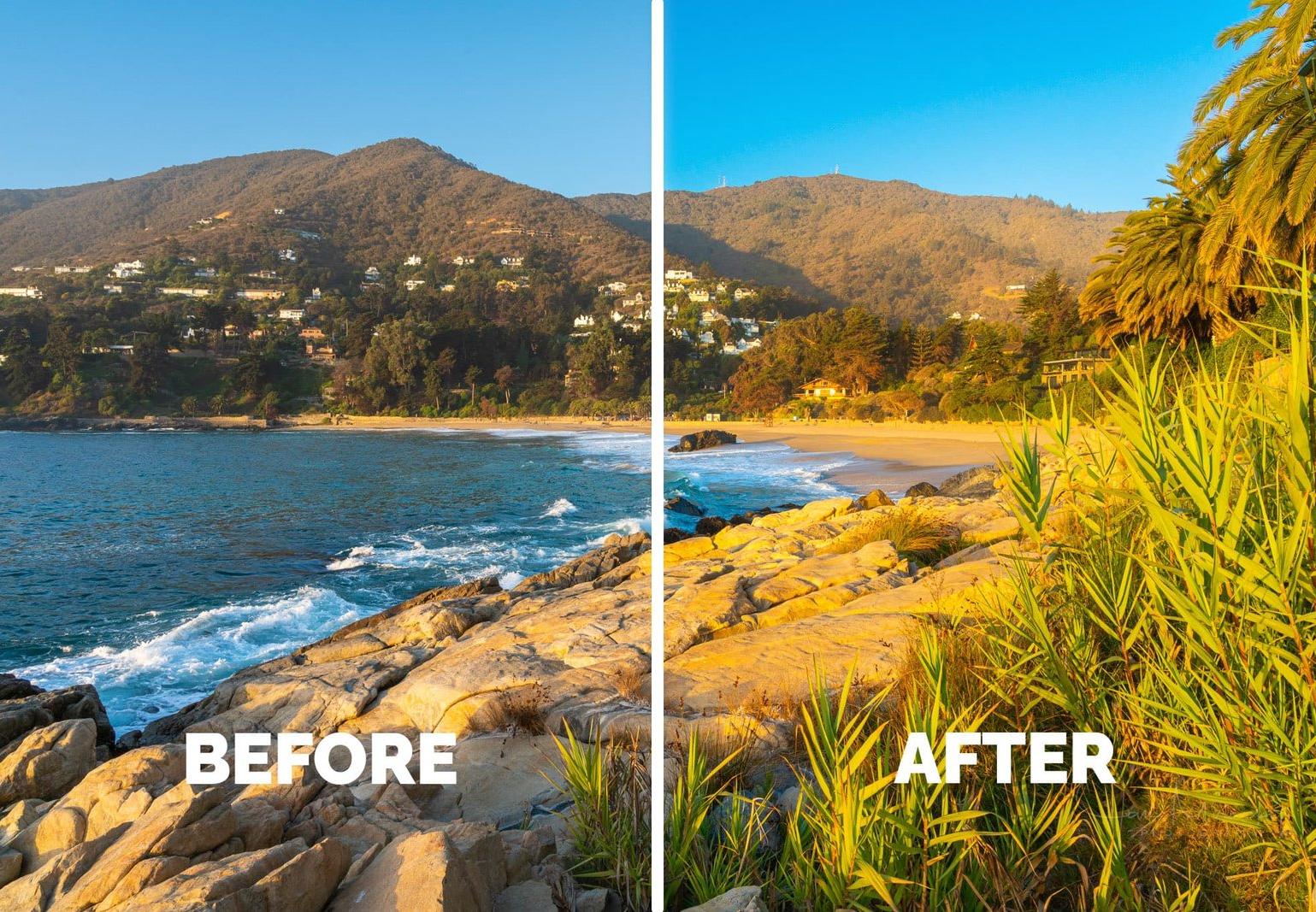 Before/After of using calibration in Adobe Lightroom