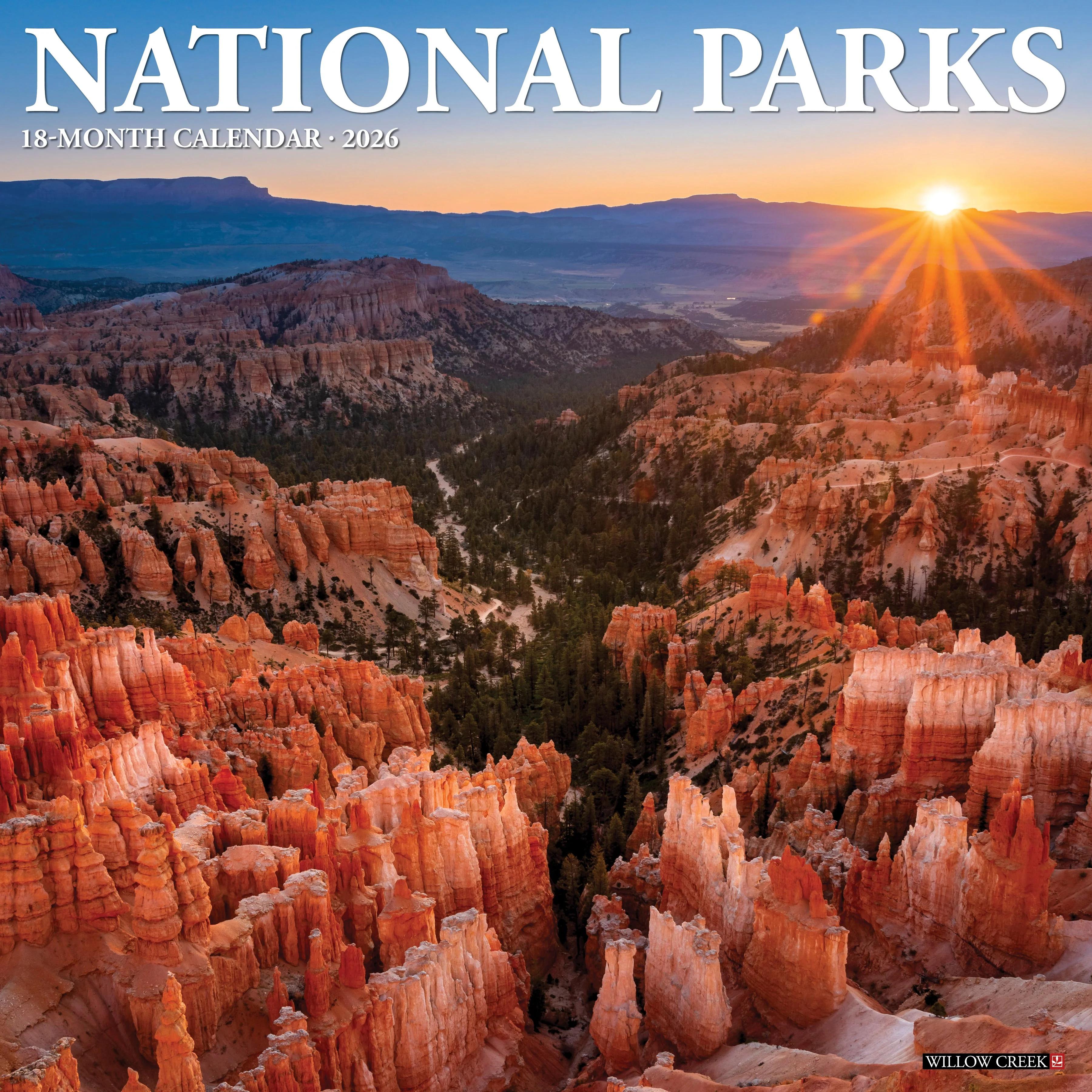 Willow Creek Press 2026 National Parks wall calendar cover