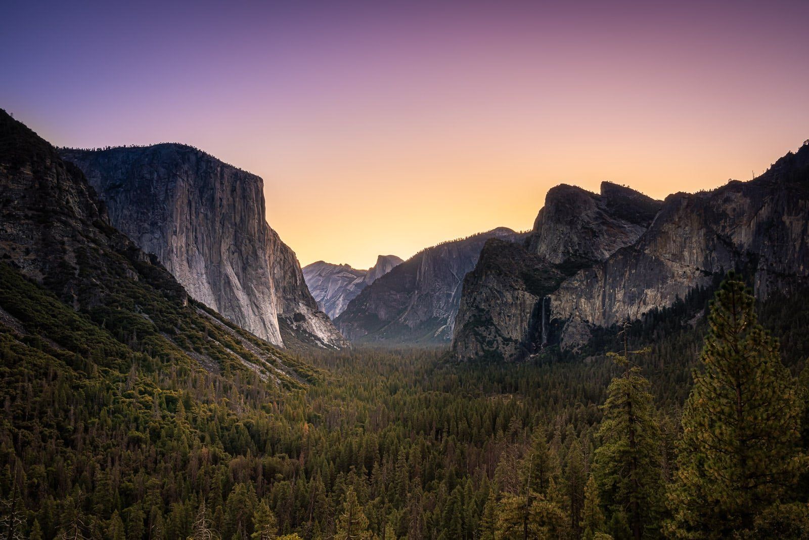 Tunnel view at dawn, Yosemite National Park, California, USA
