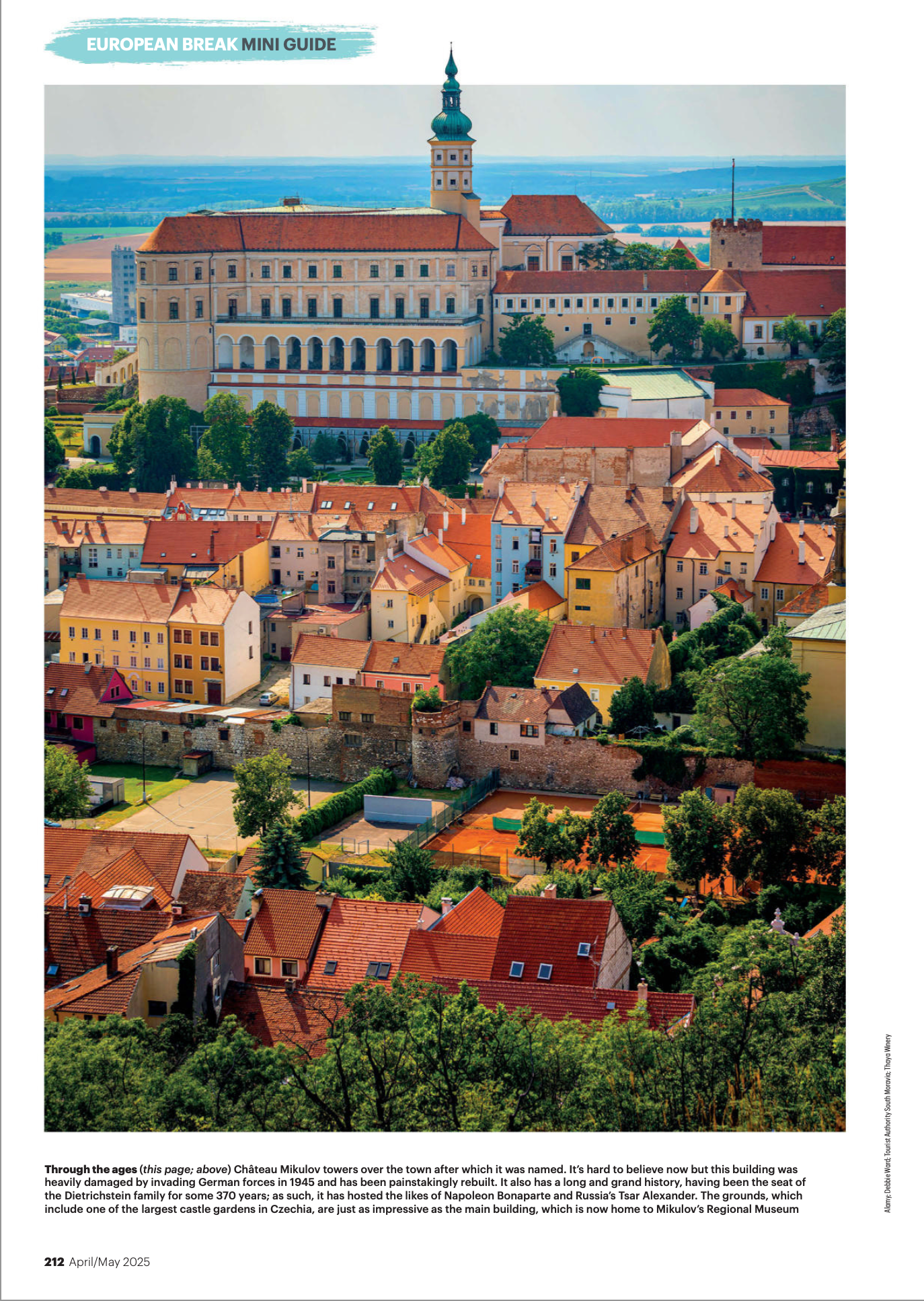 Wanderlust feature spread — Mikulov (full page) - April/May 2025