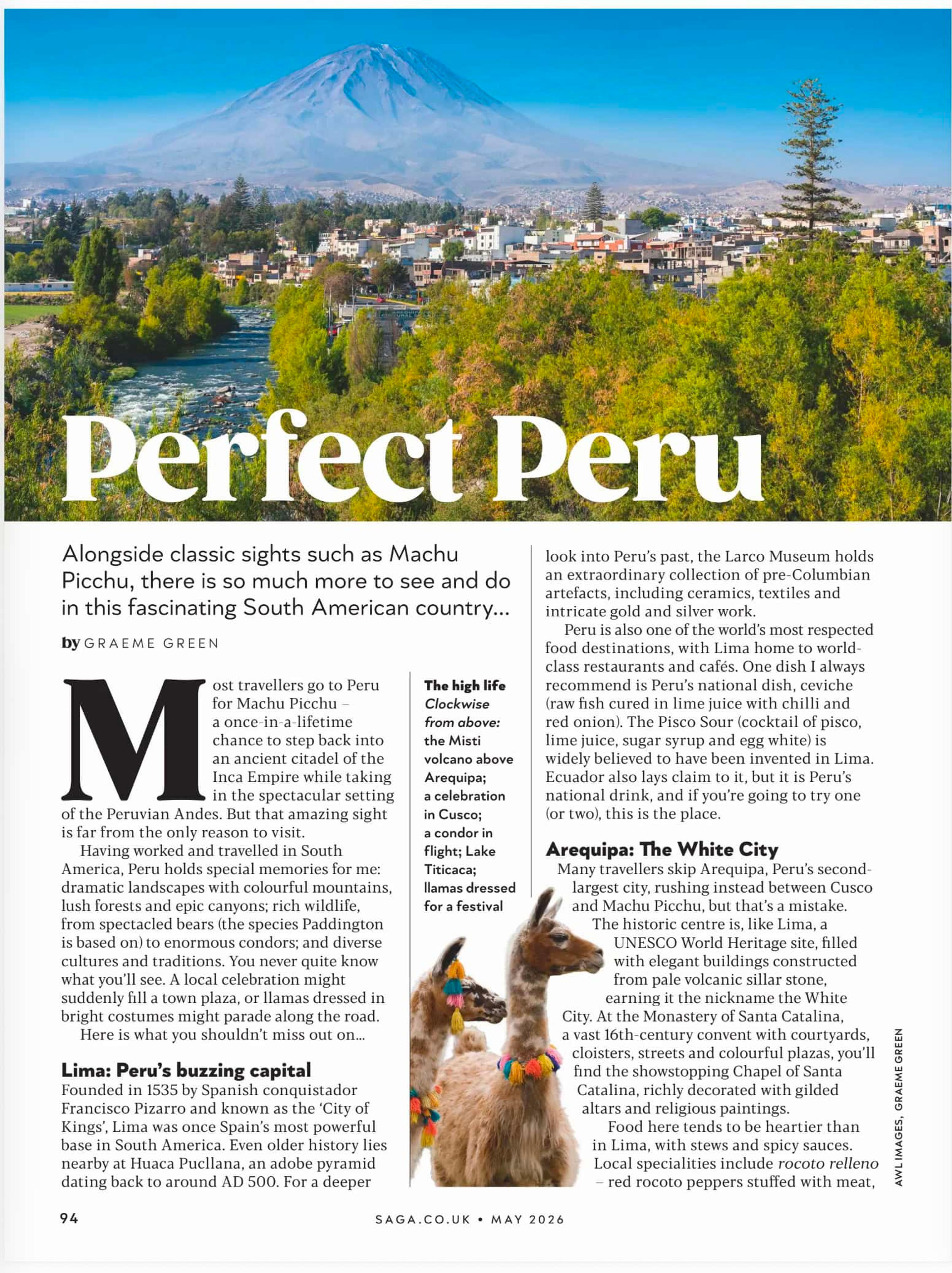 Perfect Peru — Saga Magazine