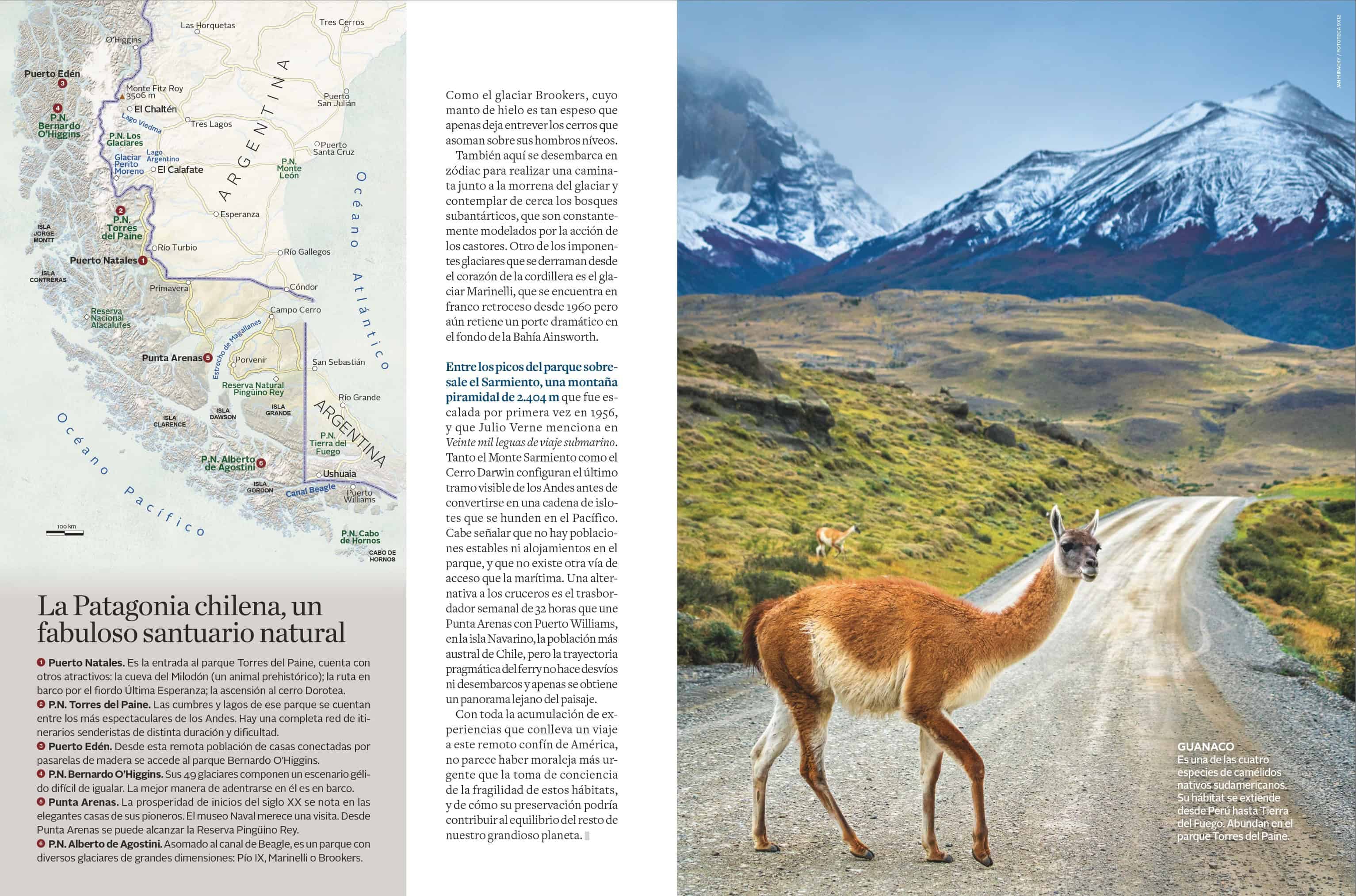 Viajes National Geographic feature spread — Guanaco - October 2023
