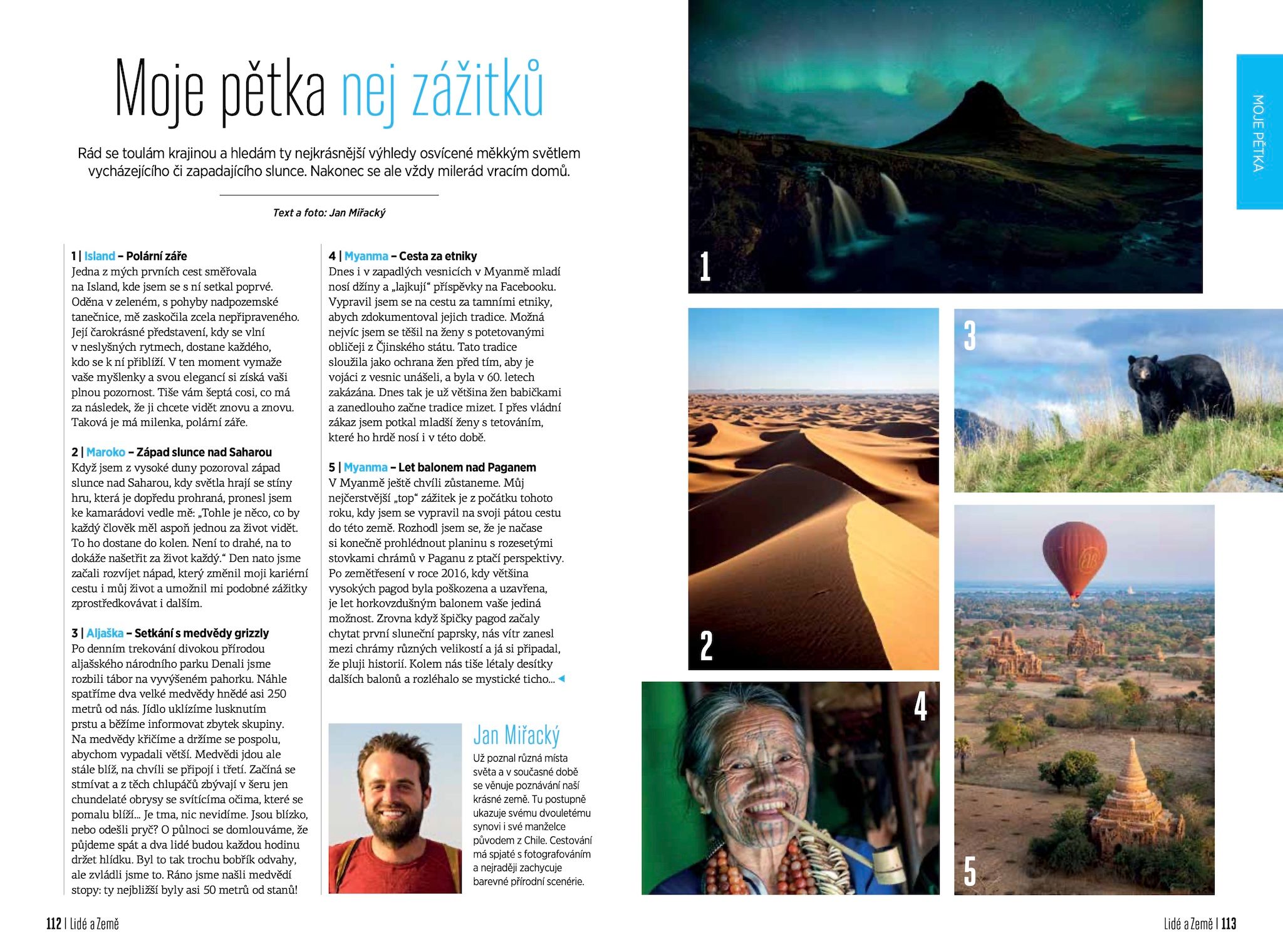 Lidé a země feature spread — Moje pětka nej zážitků
