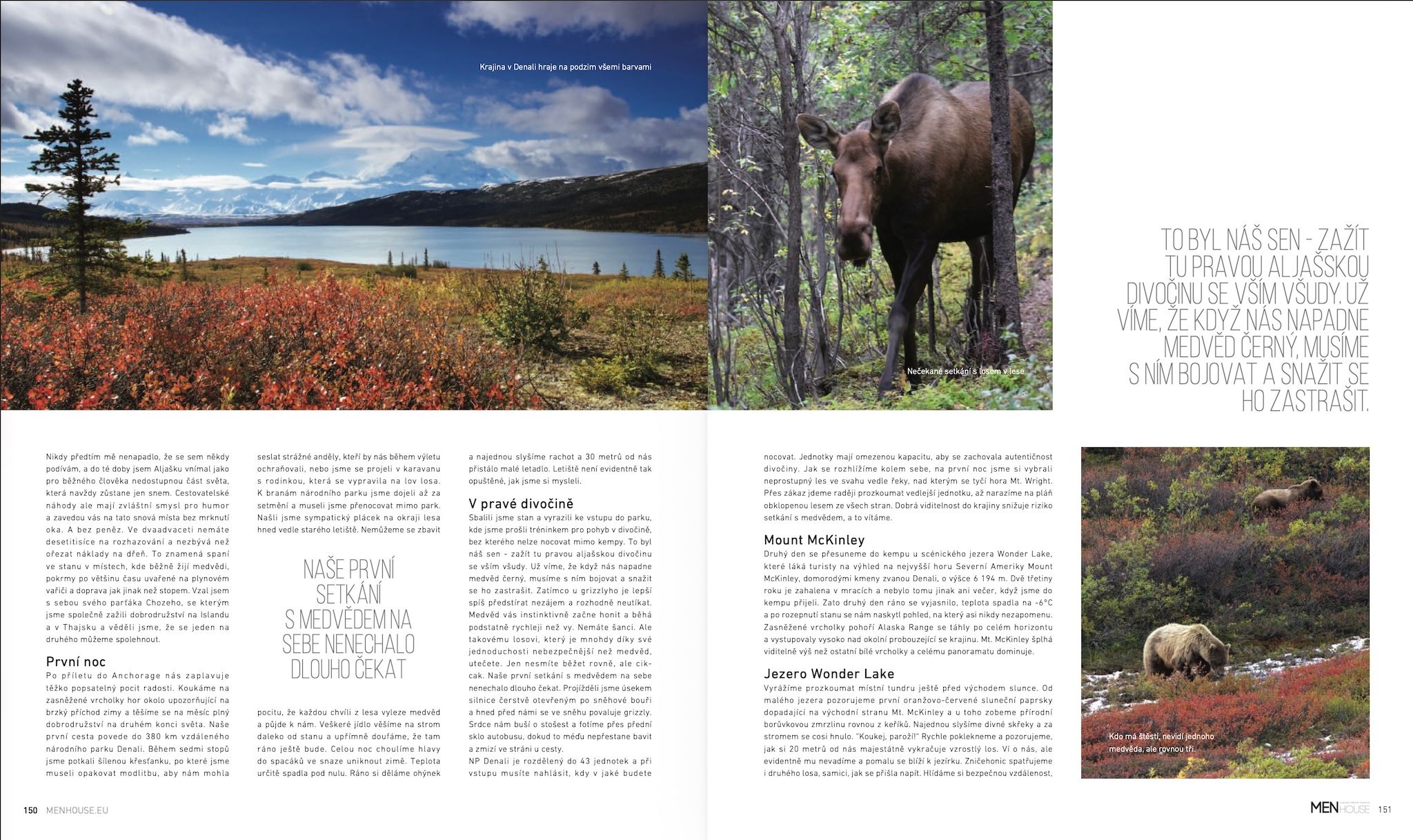 Menhouse feature spread — Aljaška