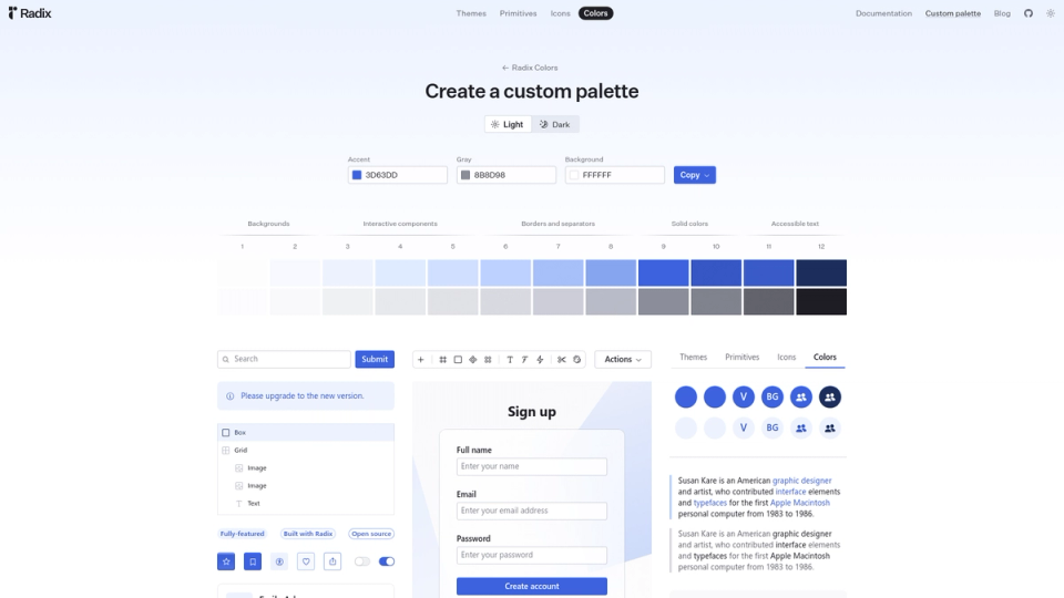 Radix Color Palette